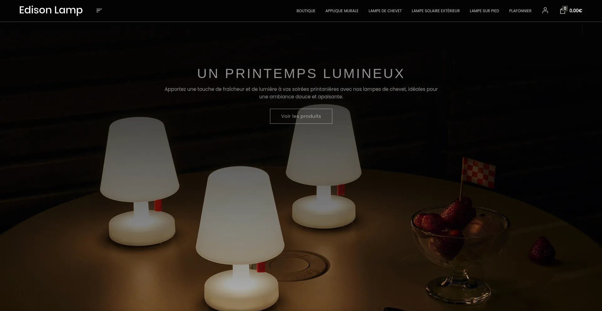 Website screenshot of Edisonlamps.co
