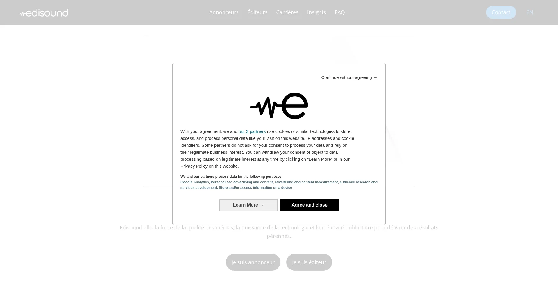 Website screenshot of Edisound.com