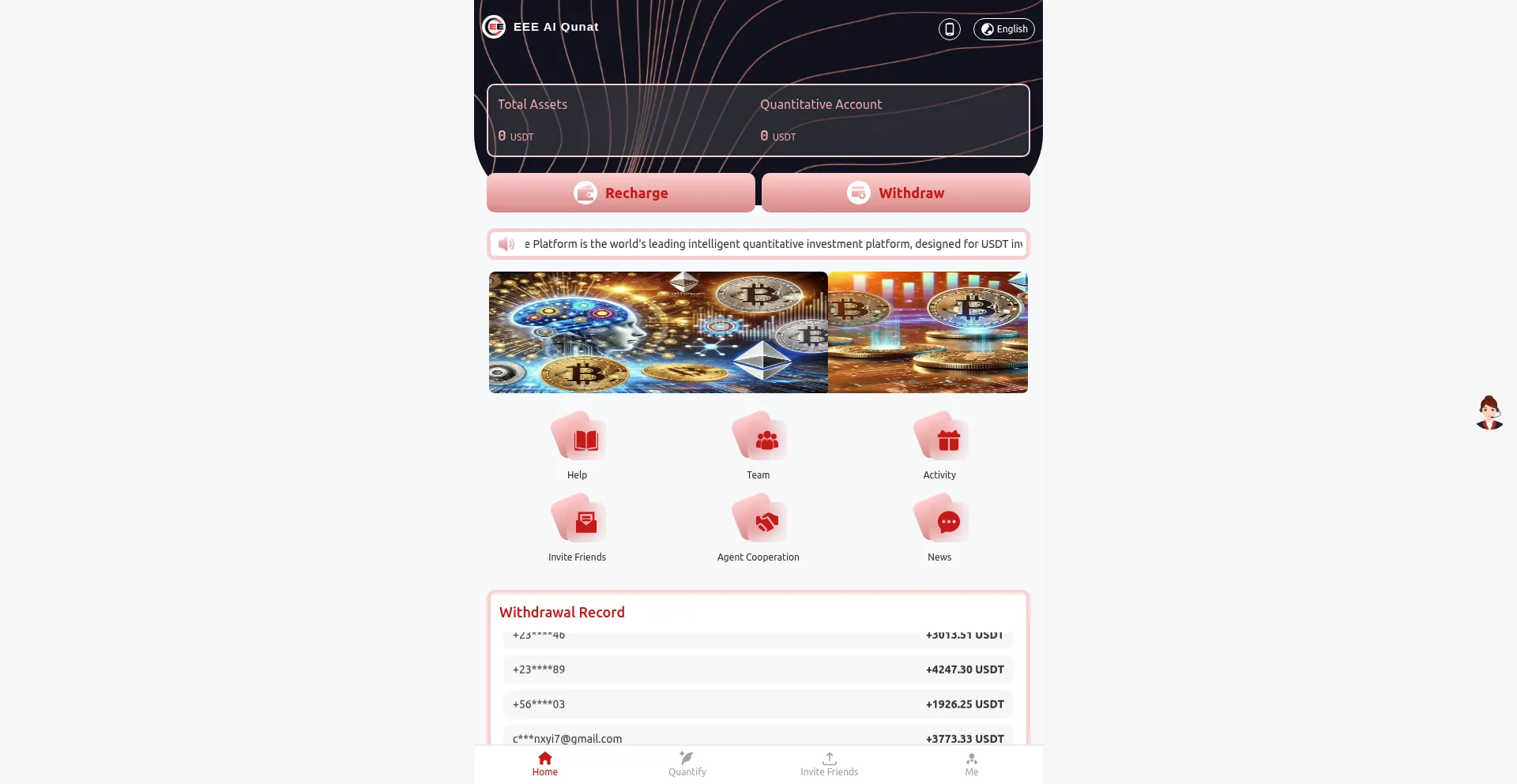 Website screenshot of Eeeaiquantusd.com