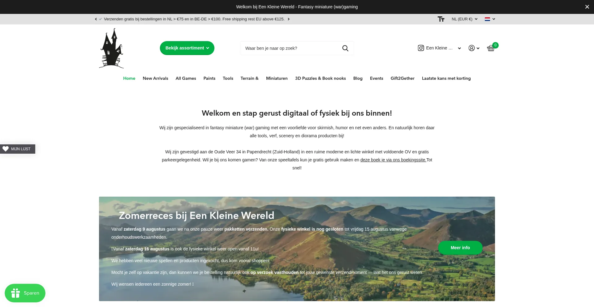 Website screenshot of Eenkleinewereld.nl