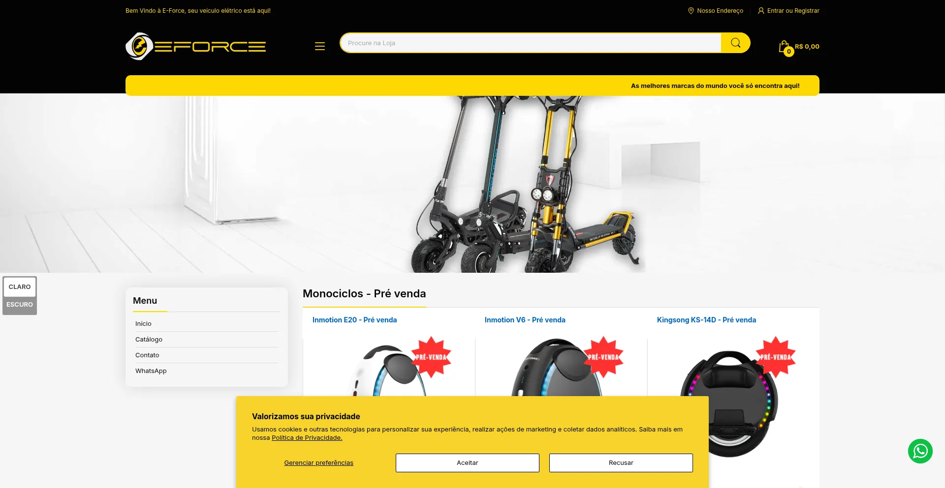 Website screenshot of Eforce.mobi