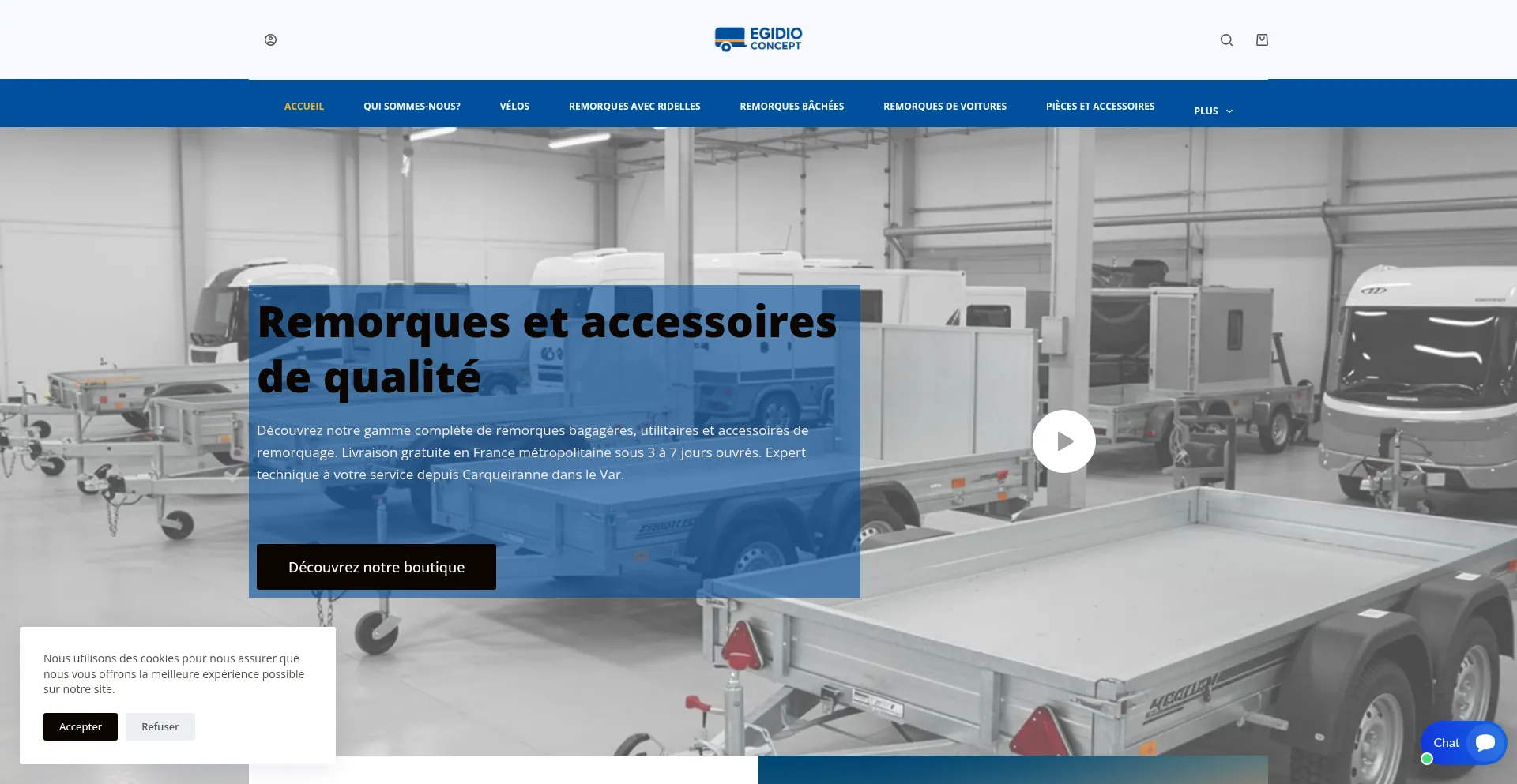 Website screenshot of Egidioconcept.com