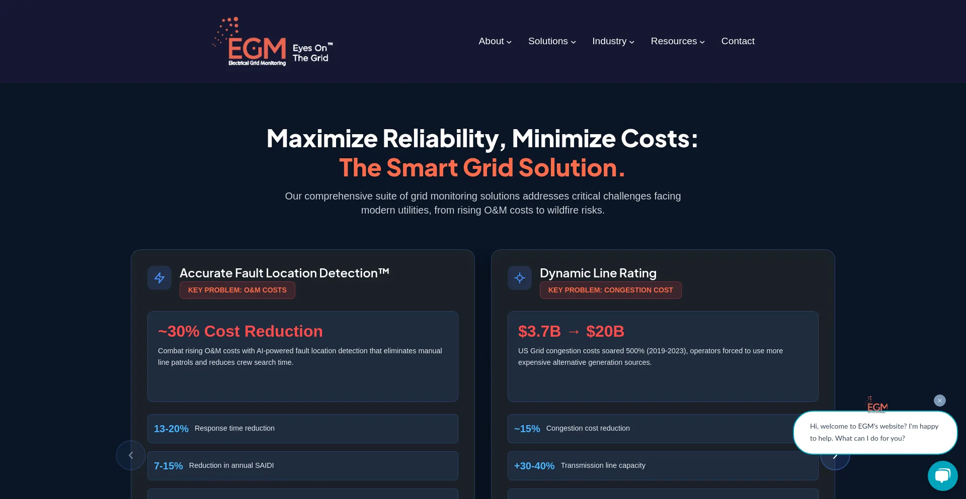 Website screenshot of Egm.net