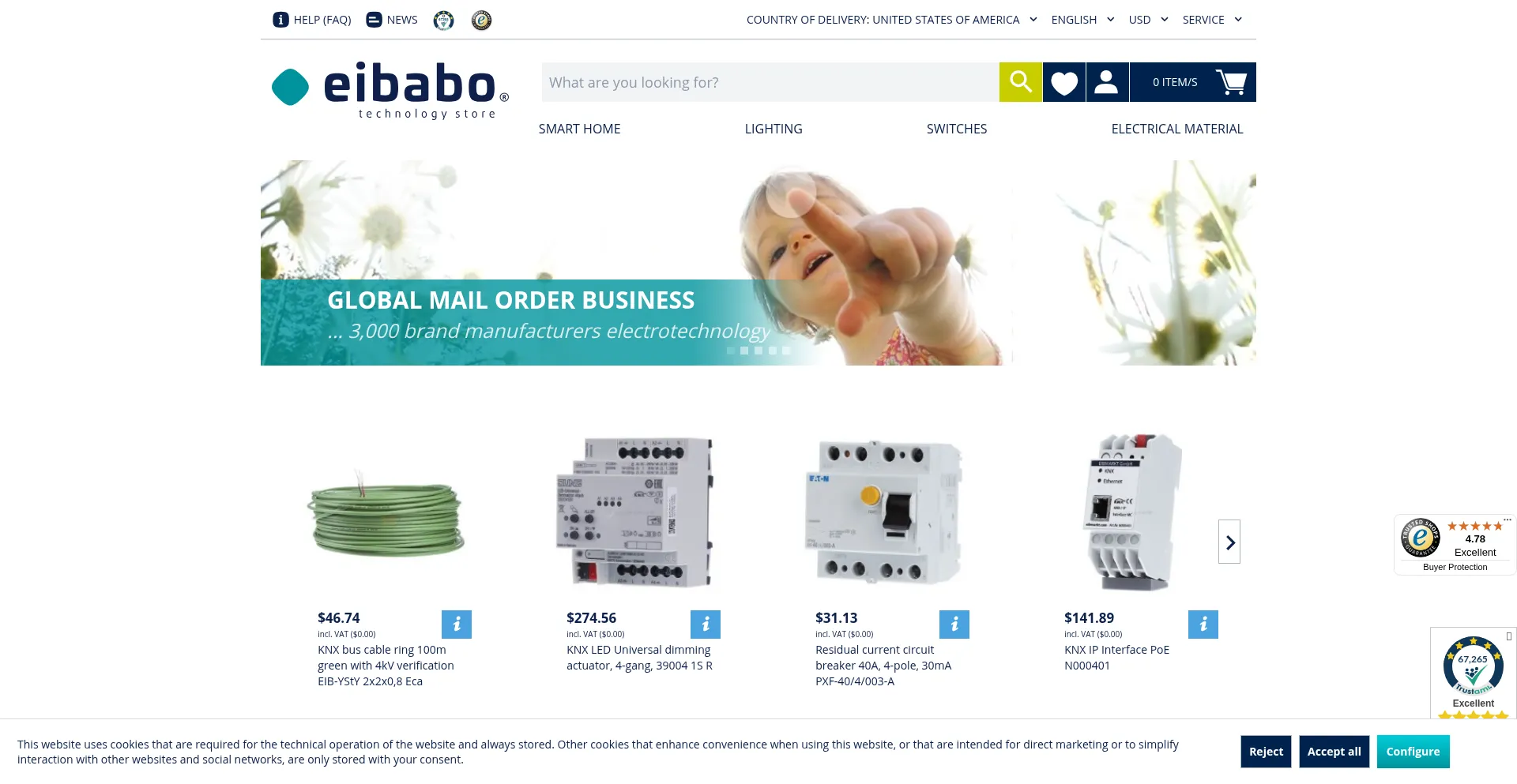 Website screenshot of Eibabo.com