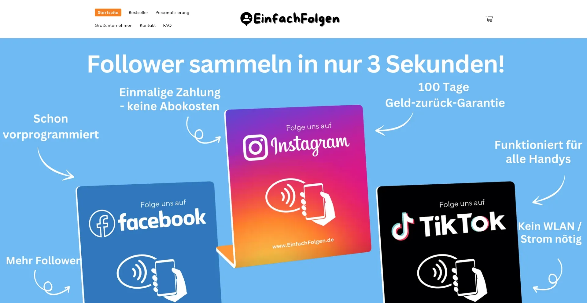 Website screenshot of Einfachfolgen.de