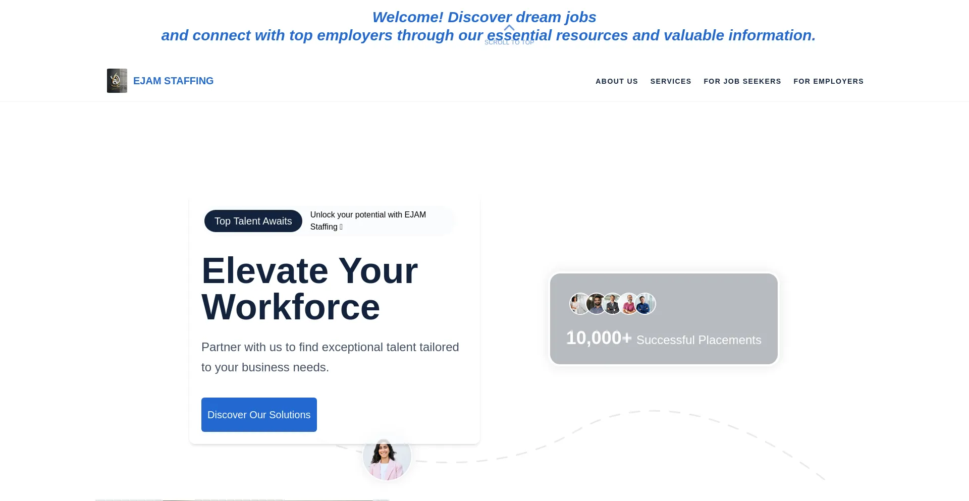 Website screenshot of Ejamstaffing.com