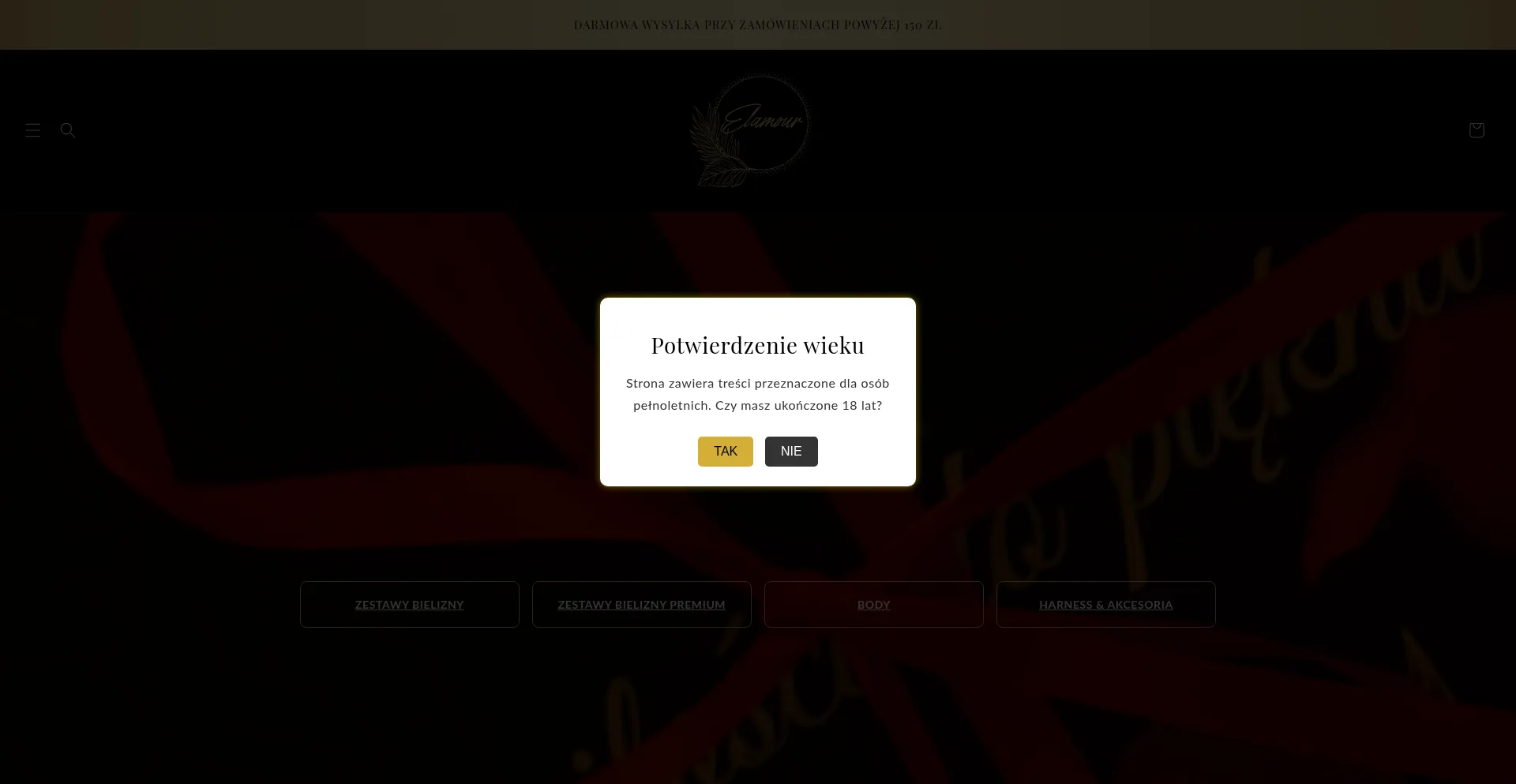Website screenshot of Elamour.pl
