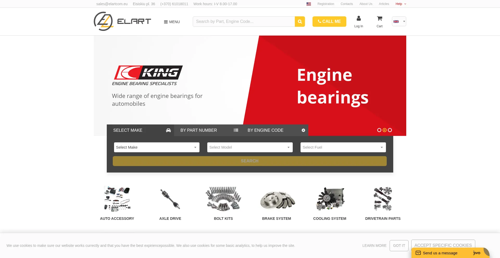 Website screenshot of Elartcom.eu