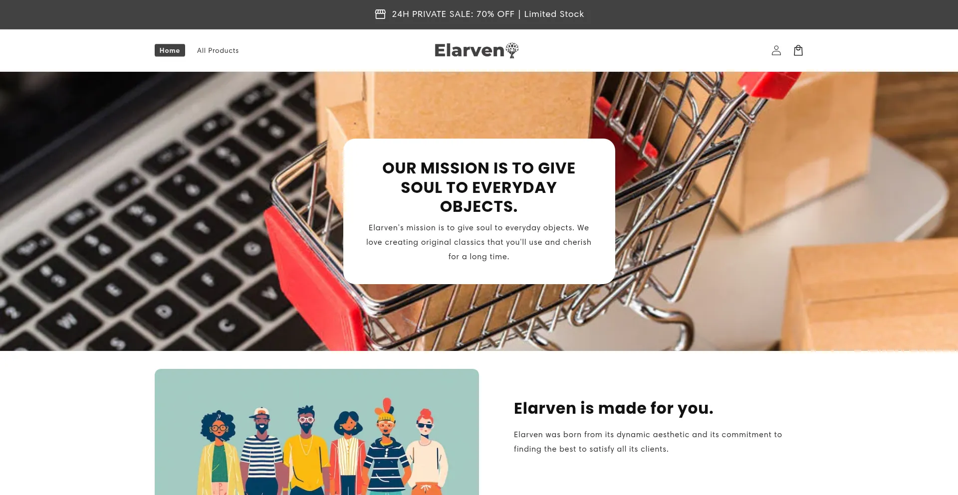 Website screenshot of Elarven-london.com