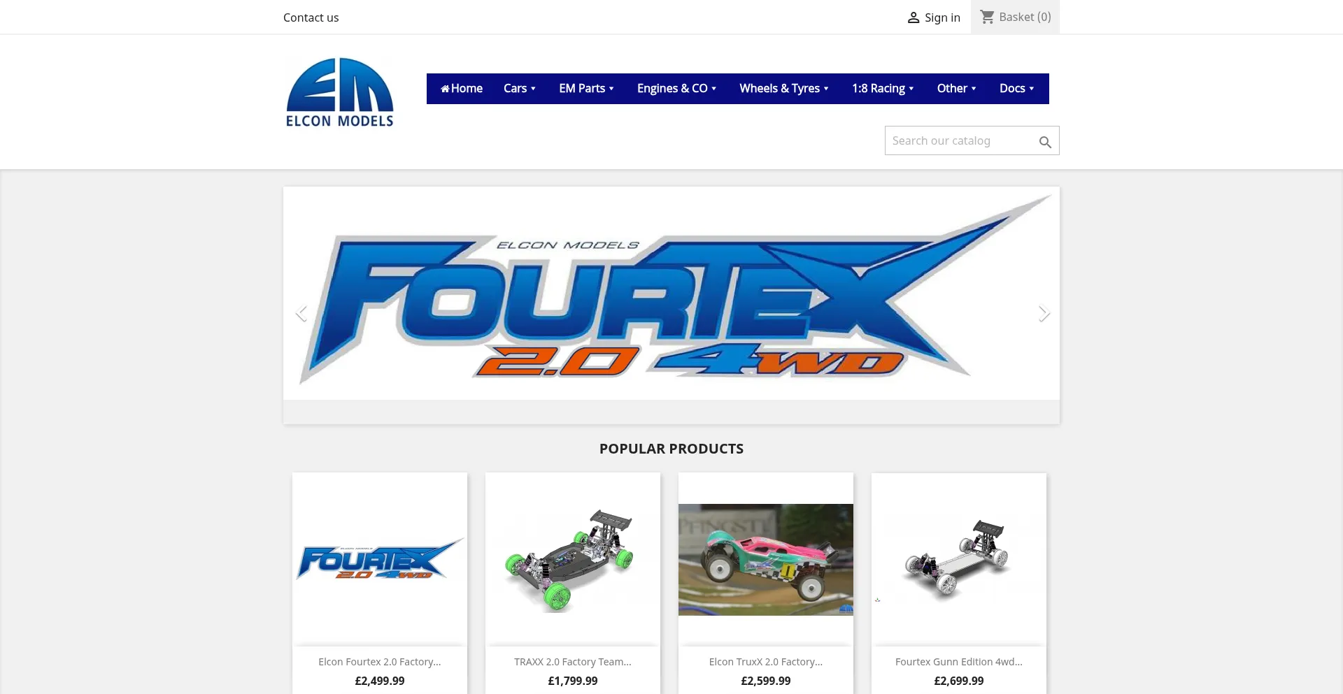 Website screenshot of Elcon-models.com