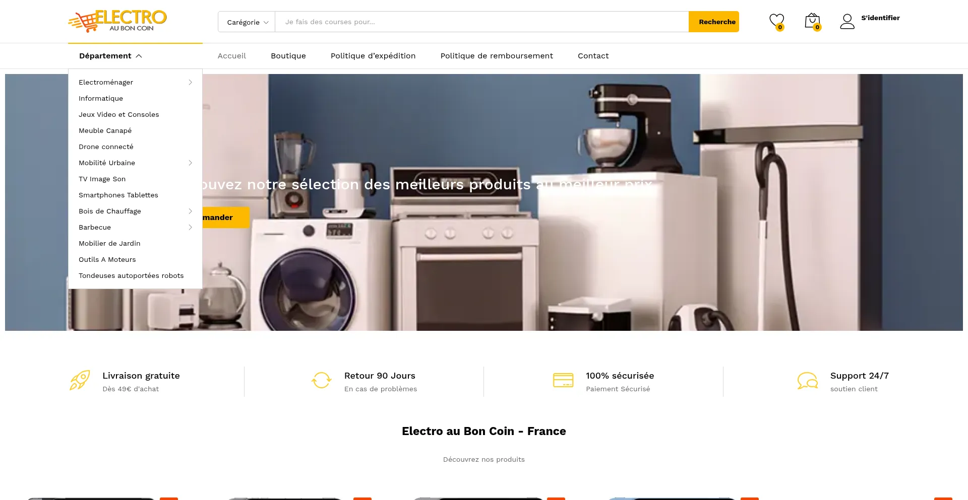 Website screenshot of Electro-auboncoin.com
