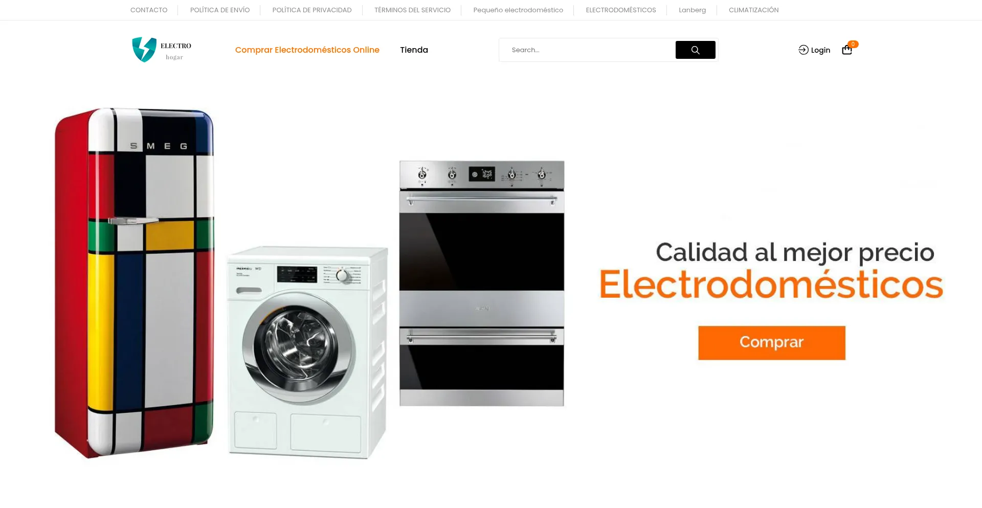 Website screenshot of Electro-hogar.com