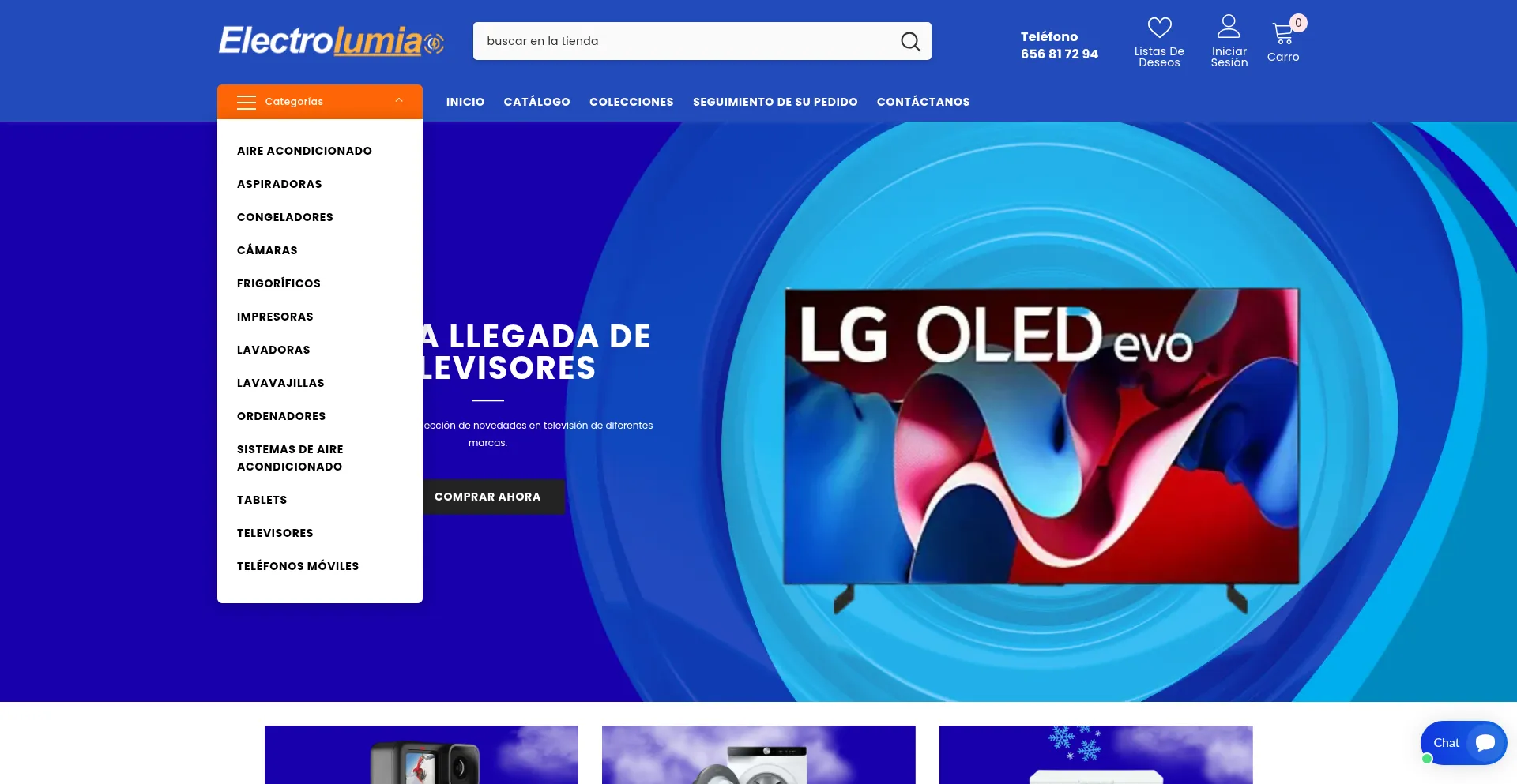 Website screenshot of Electrolumia.es