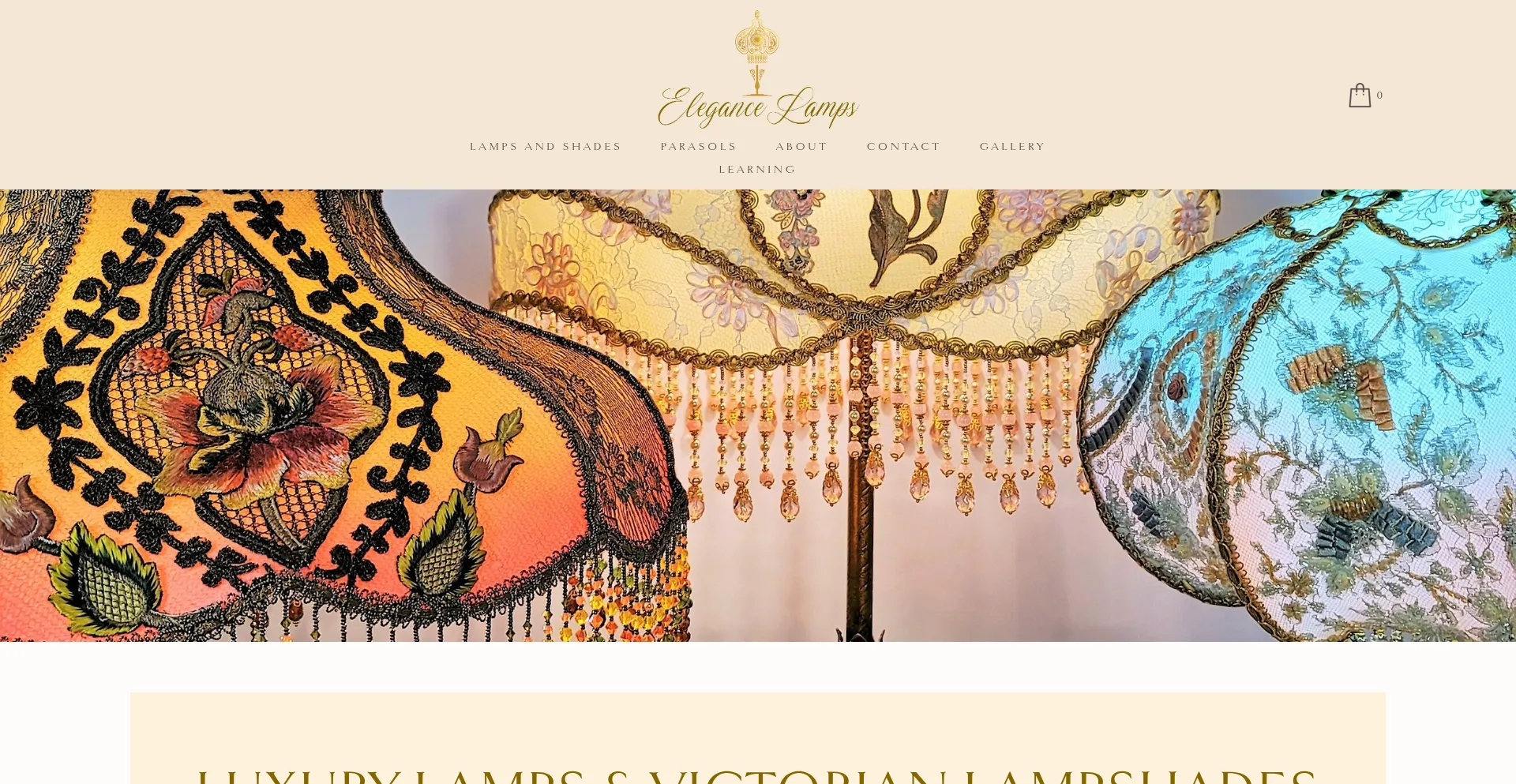 Website screenshot of Elegancelamps.com