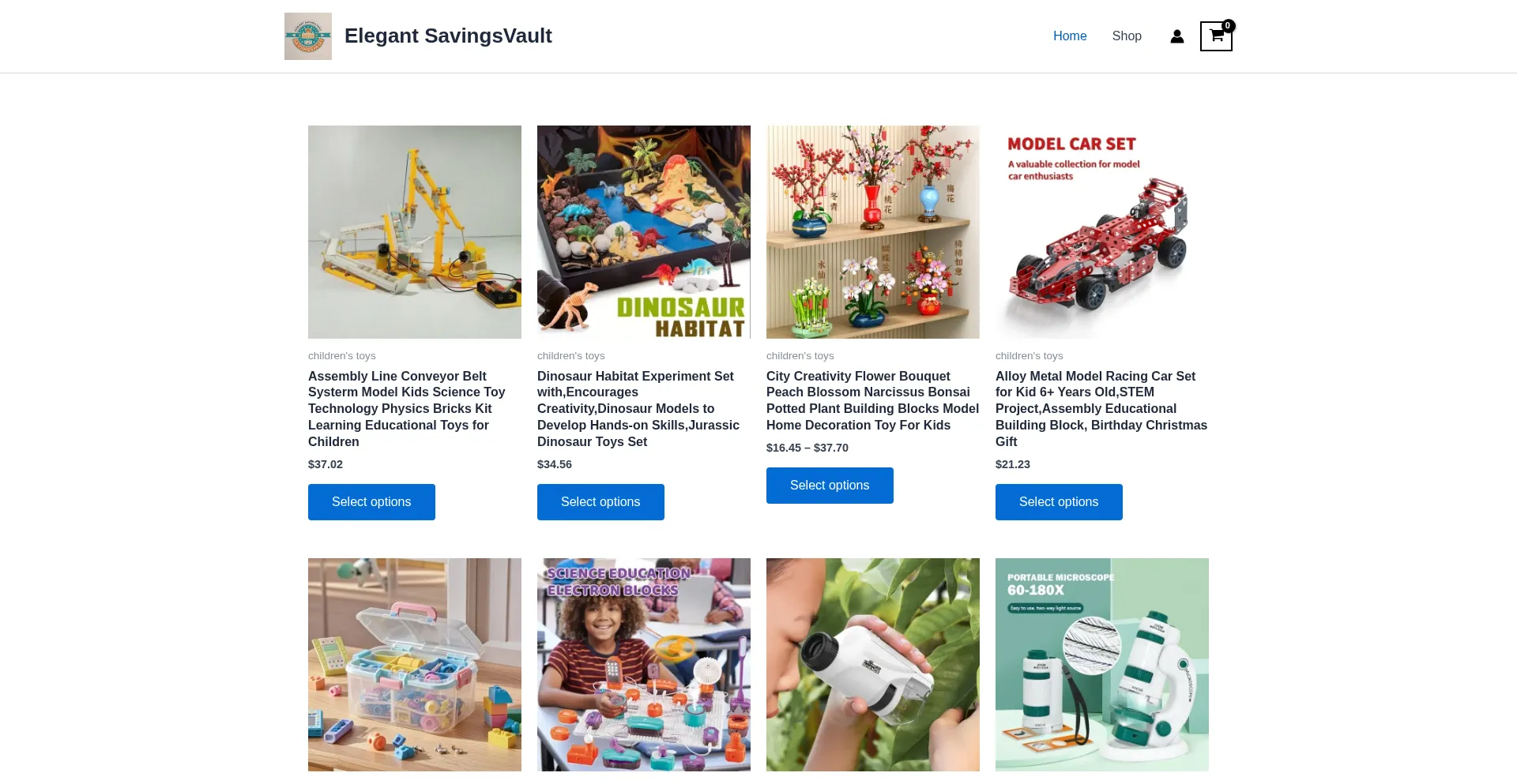 Website screenshot of Elegantsvault.shop