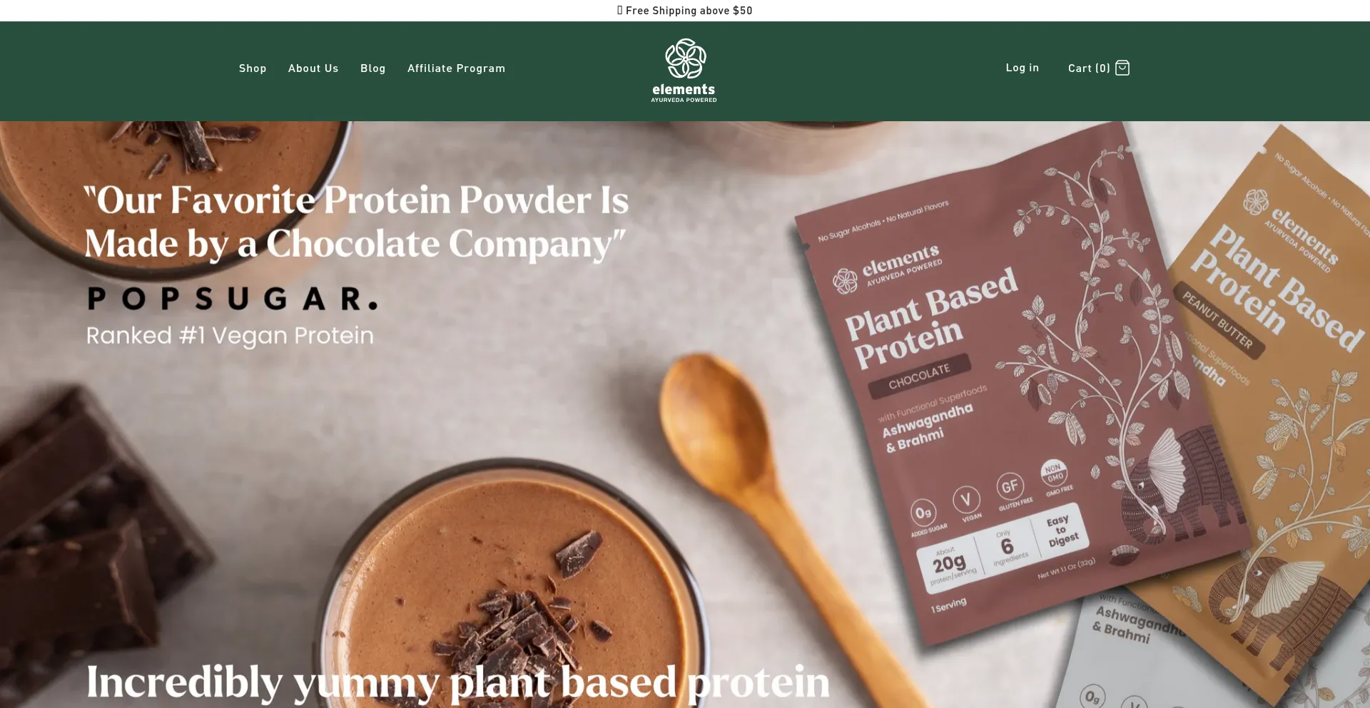 Website screenshot of Elementstruffles.com