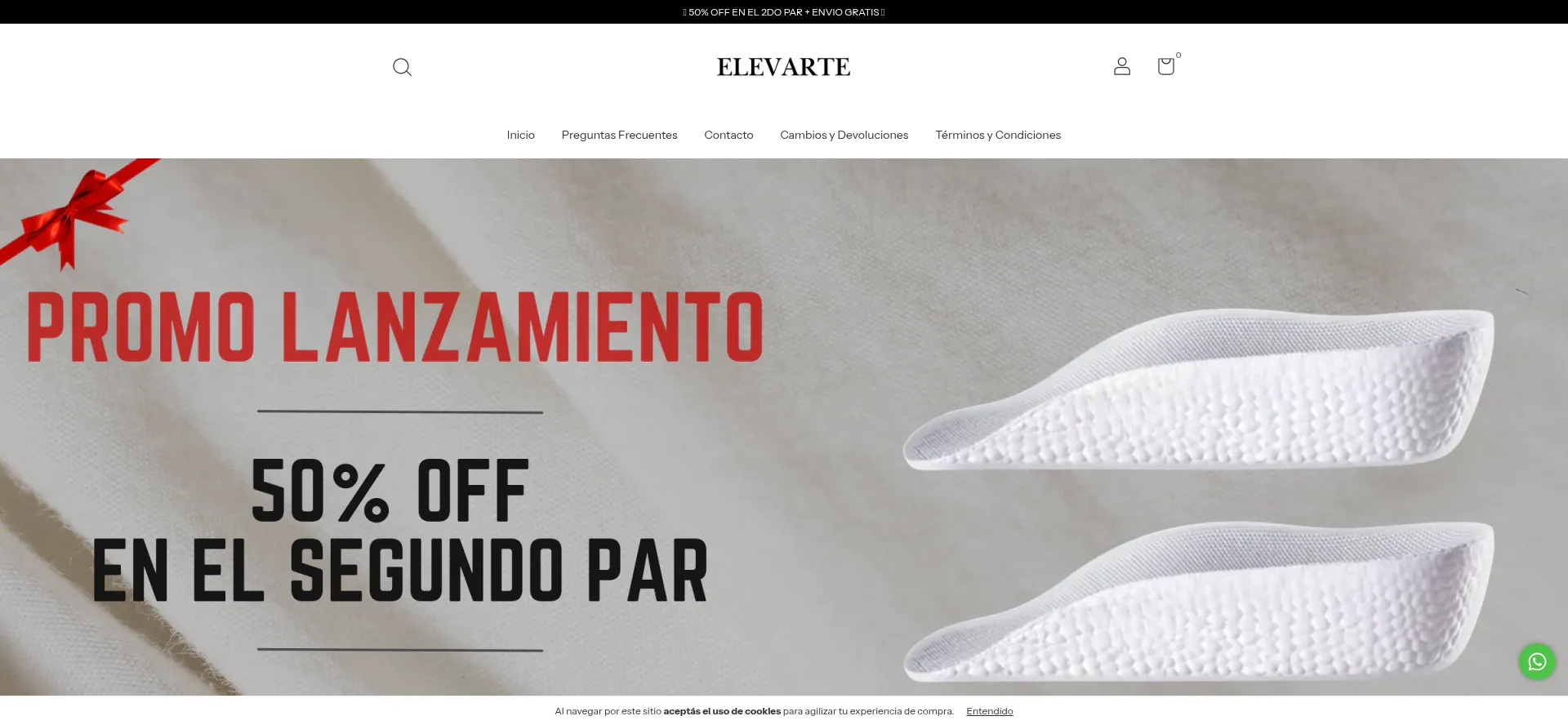 Website screenshot of Elevartestore.com