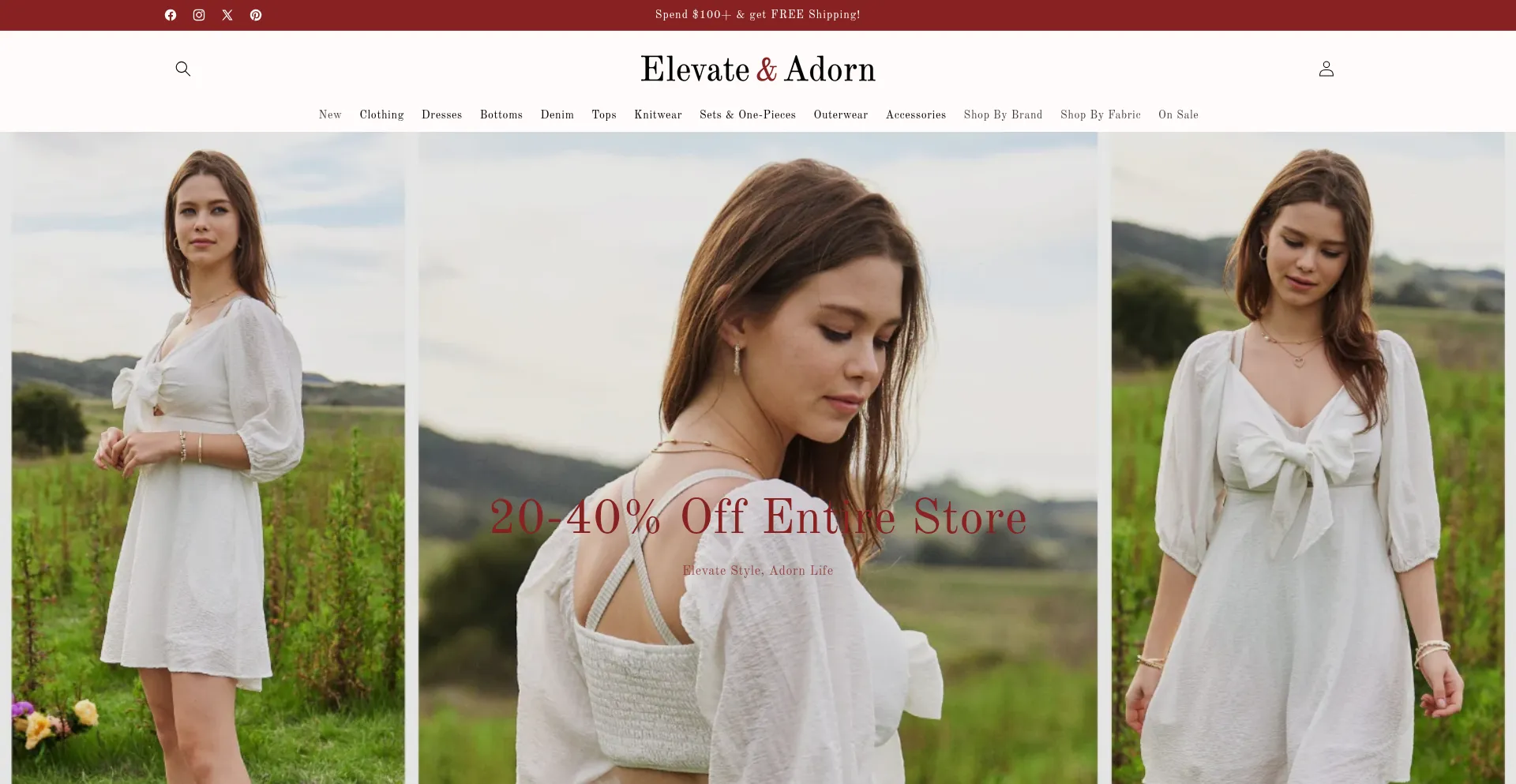 Website screenshot of Elevateadorn.com