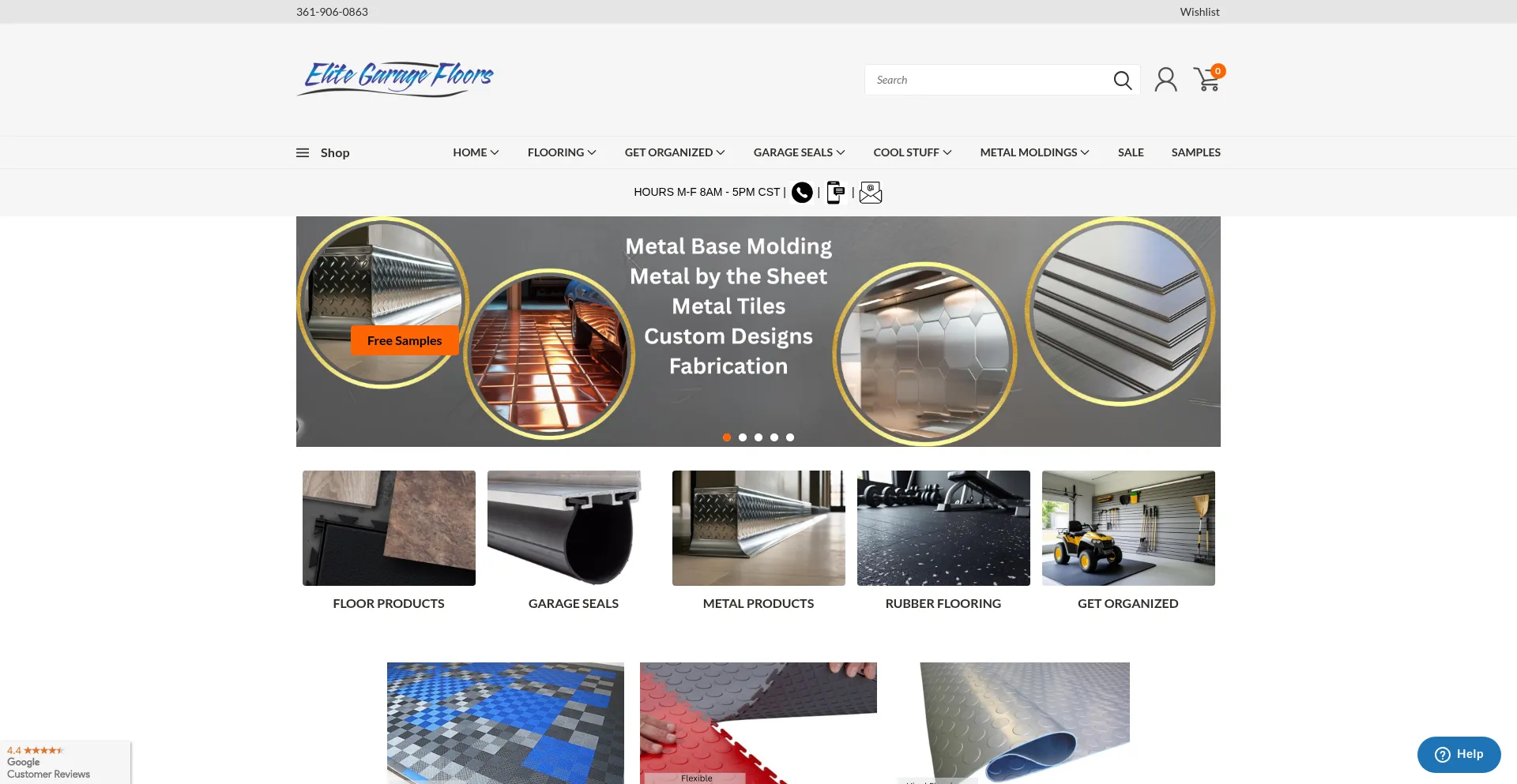 Website screenshot of Elitegaragefloors.com