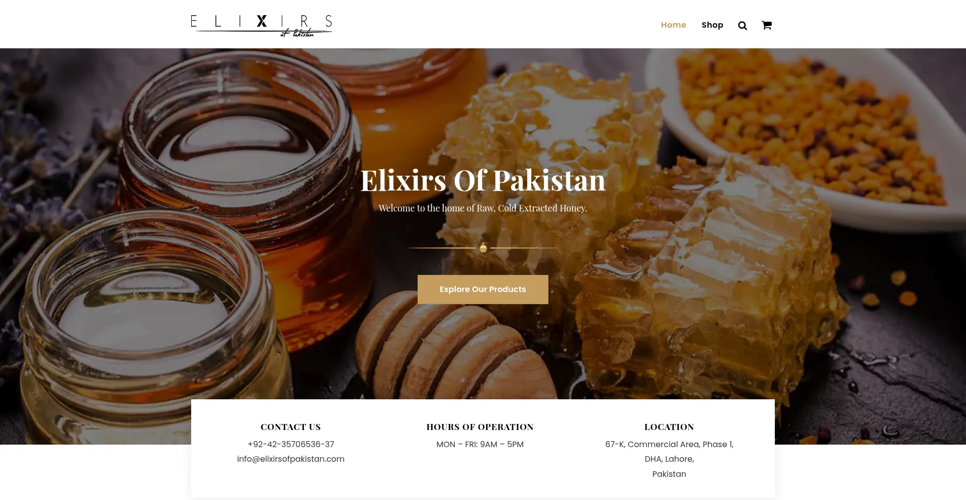 Website screenshot of Elixirsofpakistan.com
