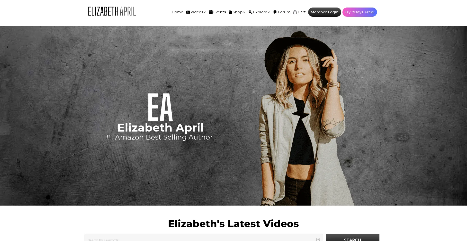 Website screenshot of Elizabethapril.com