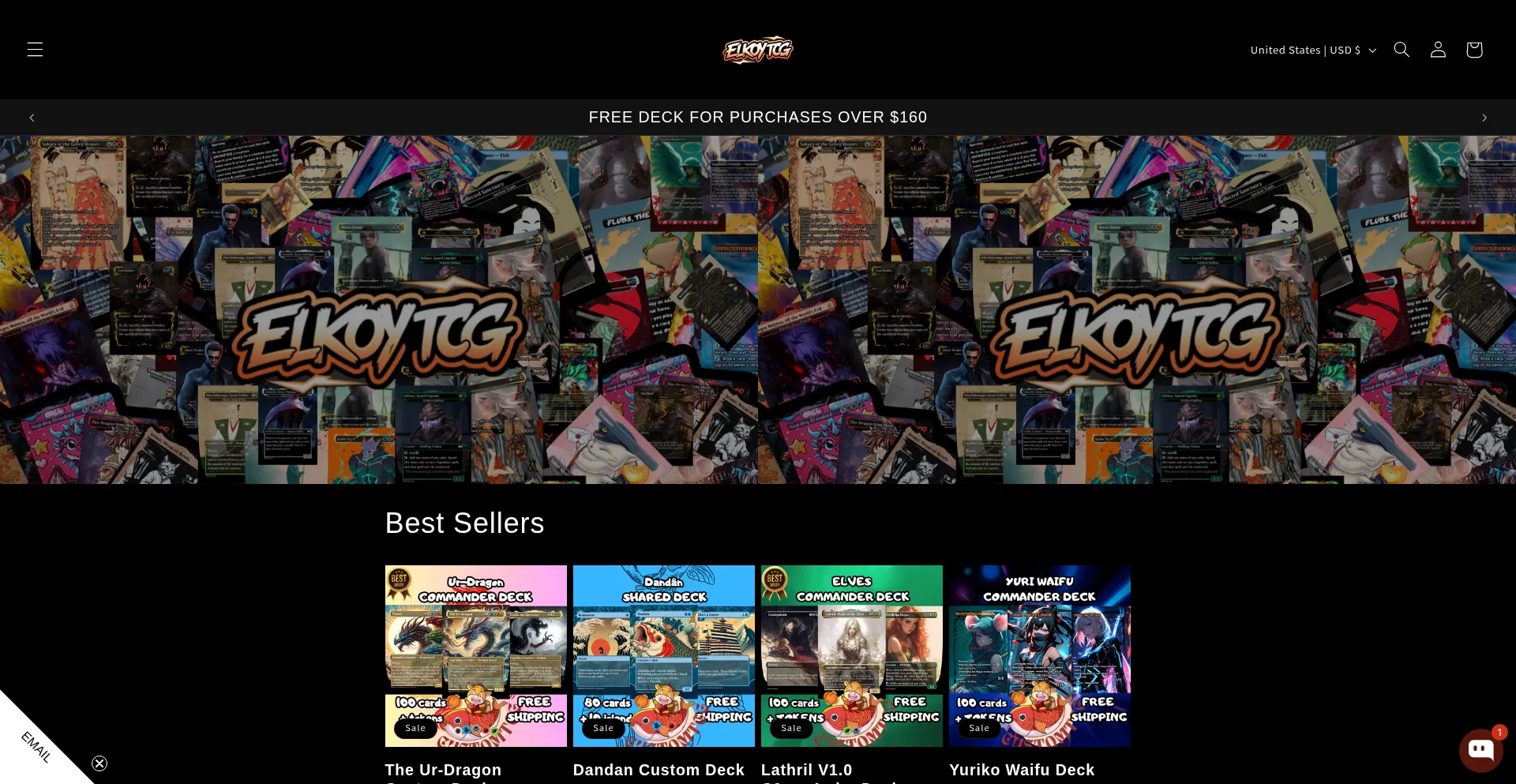 Website screenshot of Elkoytcg.com