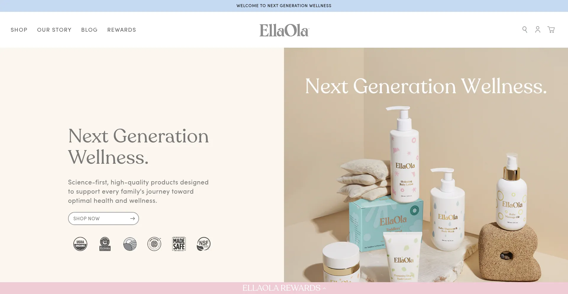 Website screenshot of Ellaola.com