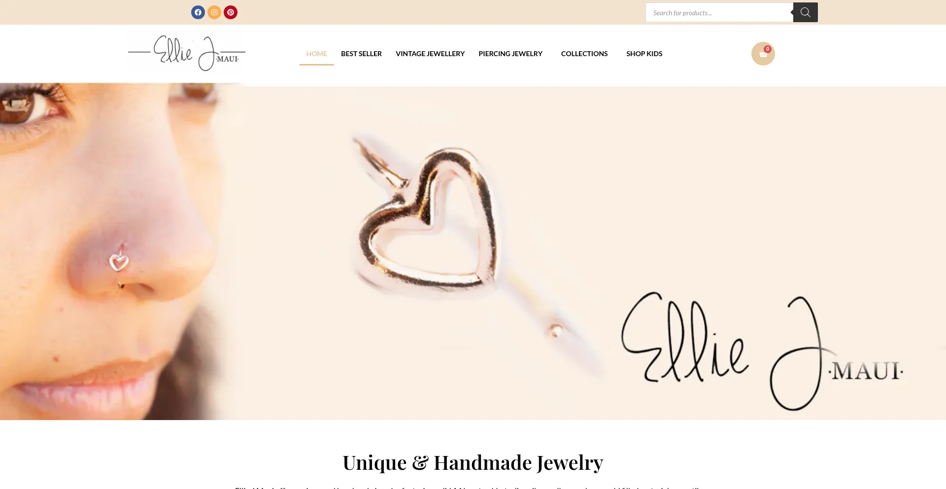 Website screenshot of Elliejmaui.com