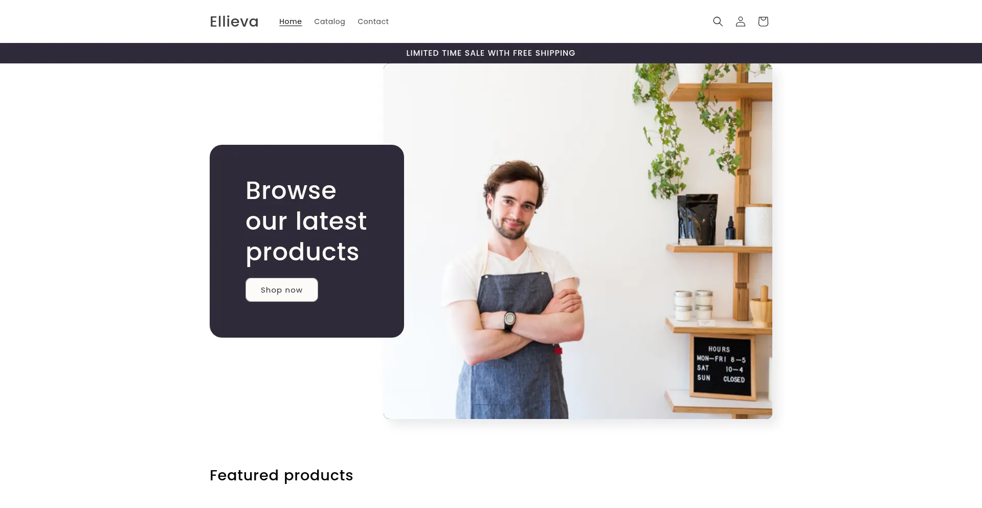 Website screenshot of Ellieva.com