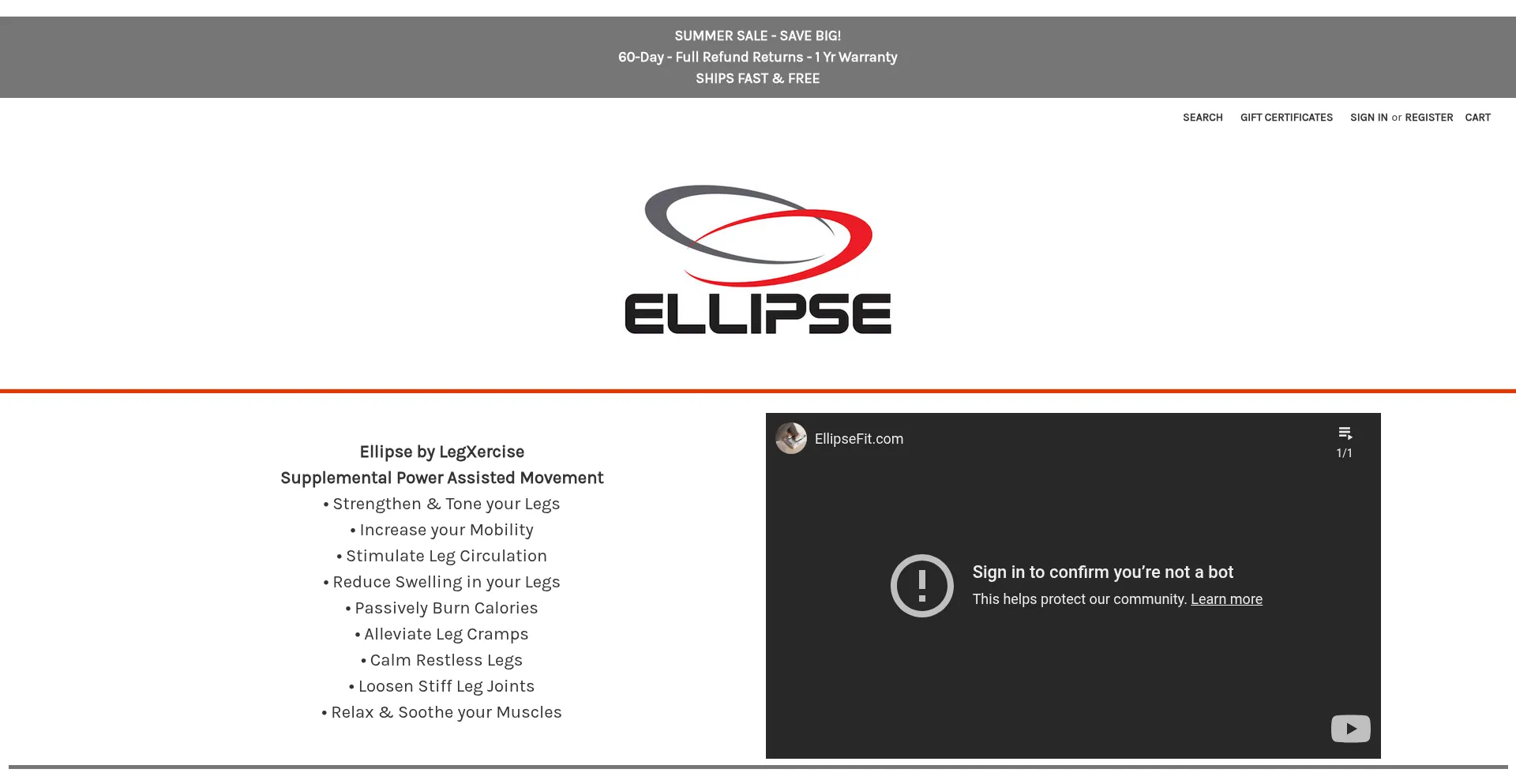 Website screenshot of Ellipsefit.com