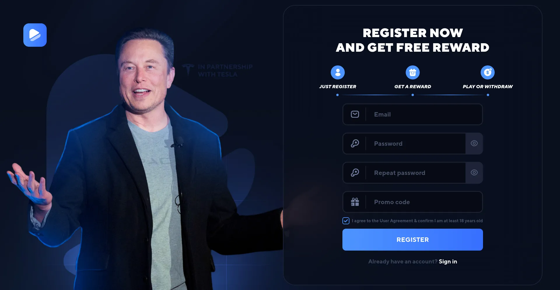 Website screenshot of Elonse.com