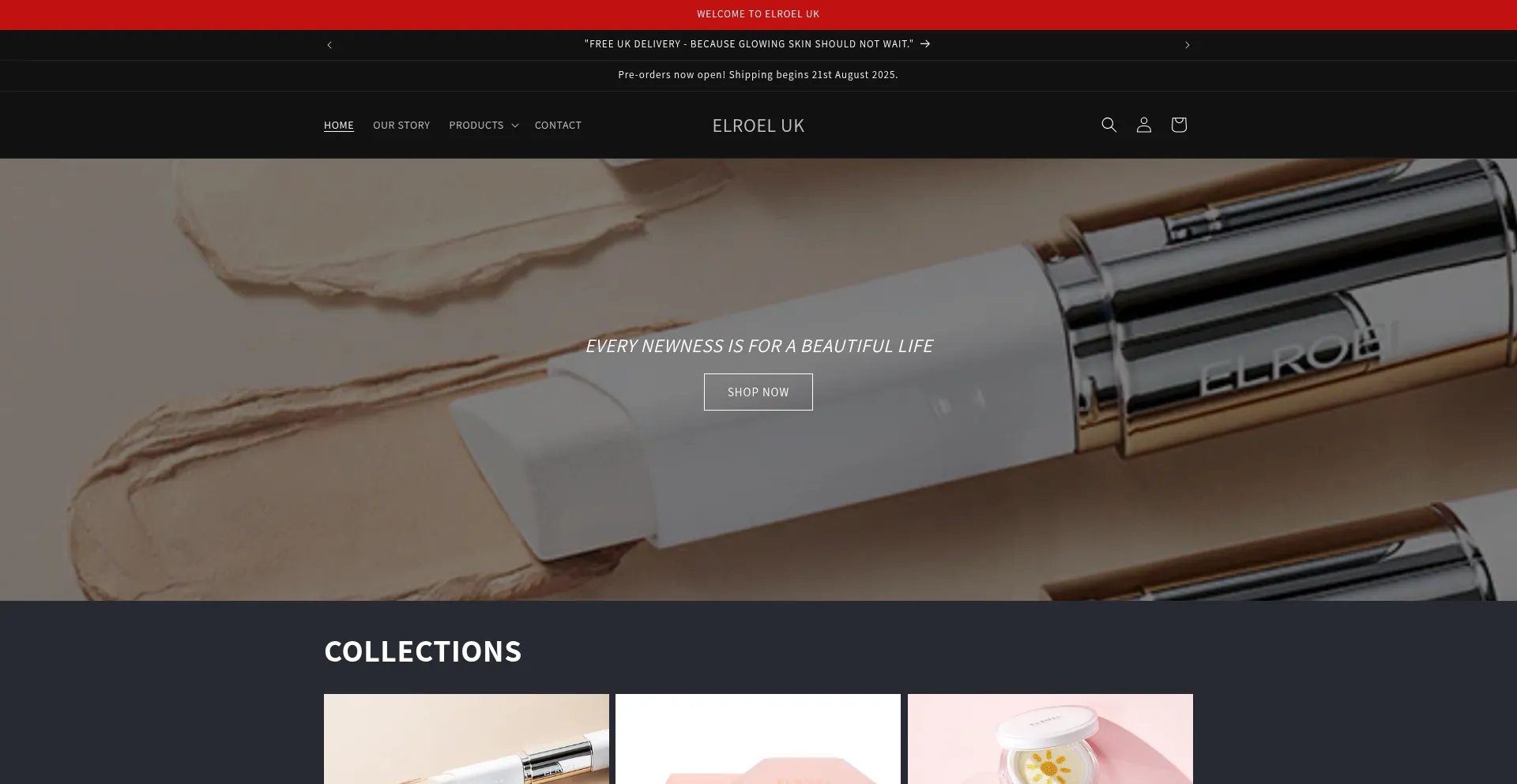 Website screenshot of Elroel.co.uk