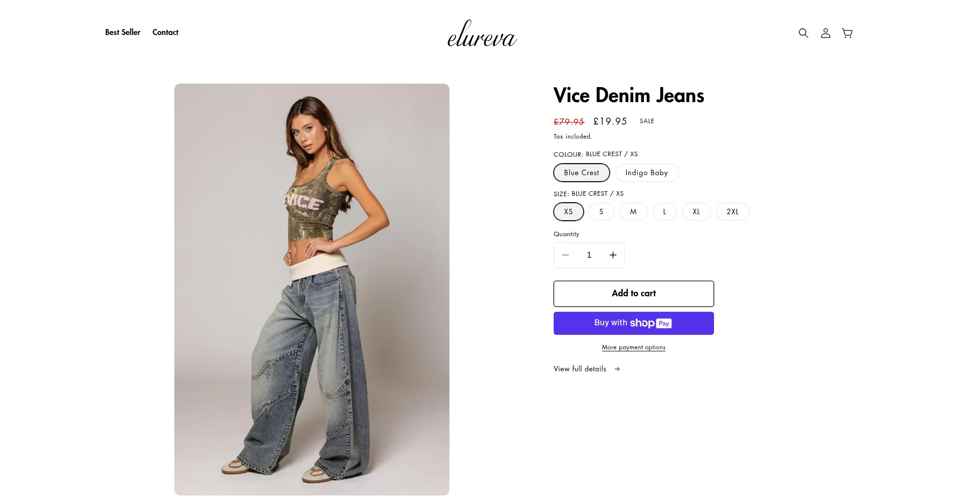 Website screenshot of Elurevaclothing.shop