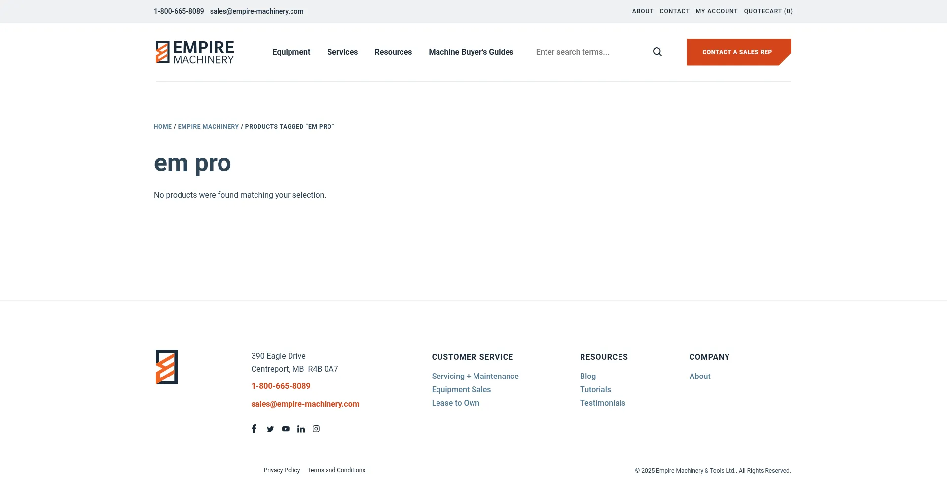 Website screenshot of Em-pro.com