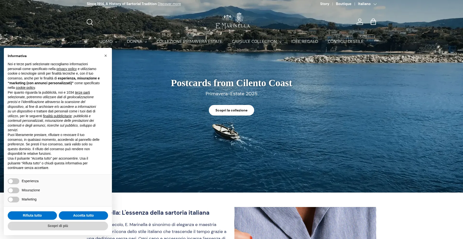 Website screenshot of Emarinella.com