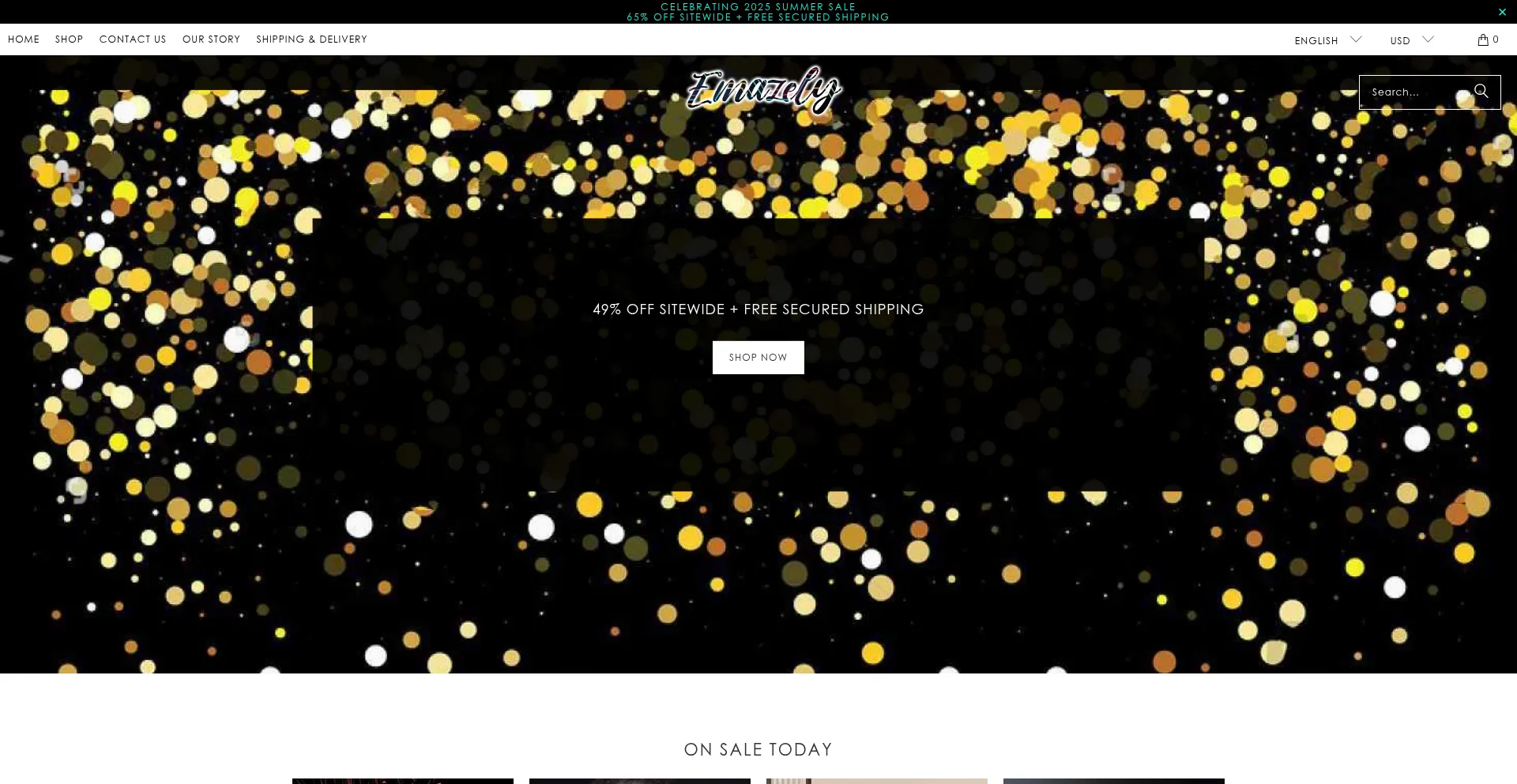Website screenshot of Emazeley.com