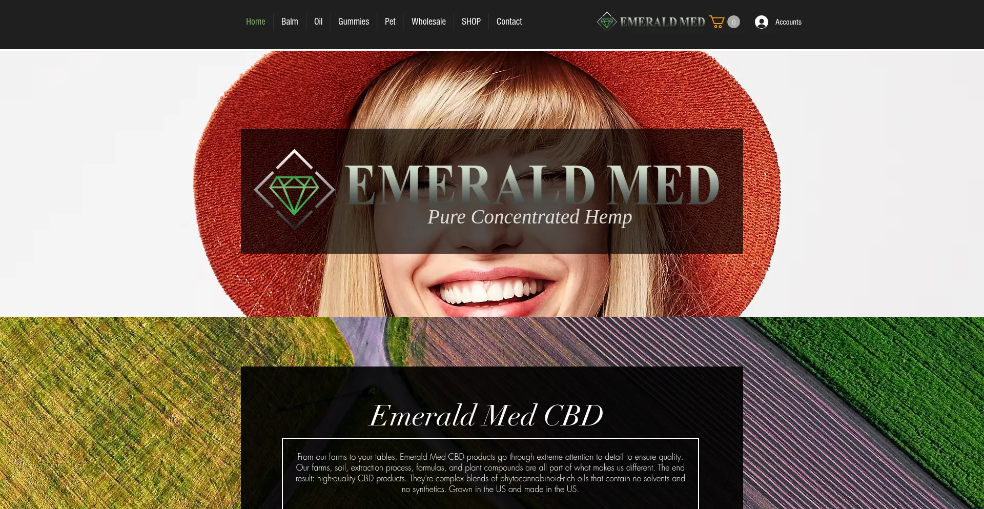 Website screenshot of Emeraldmedcbd.com