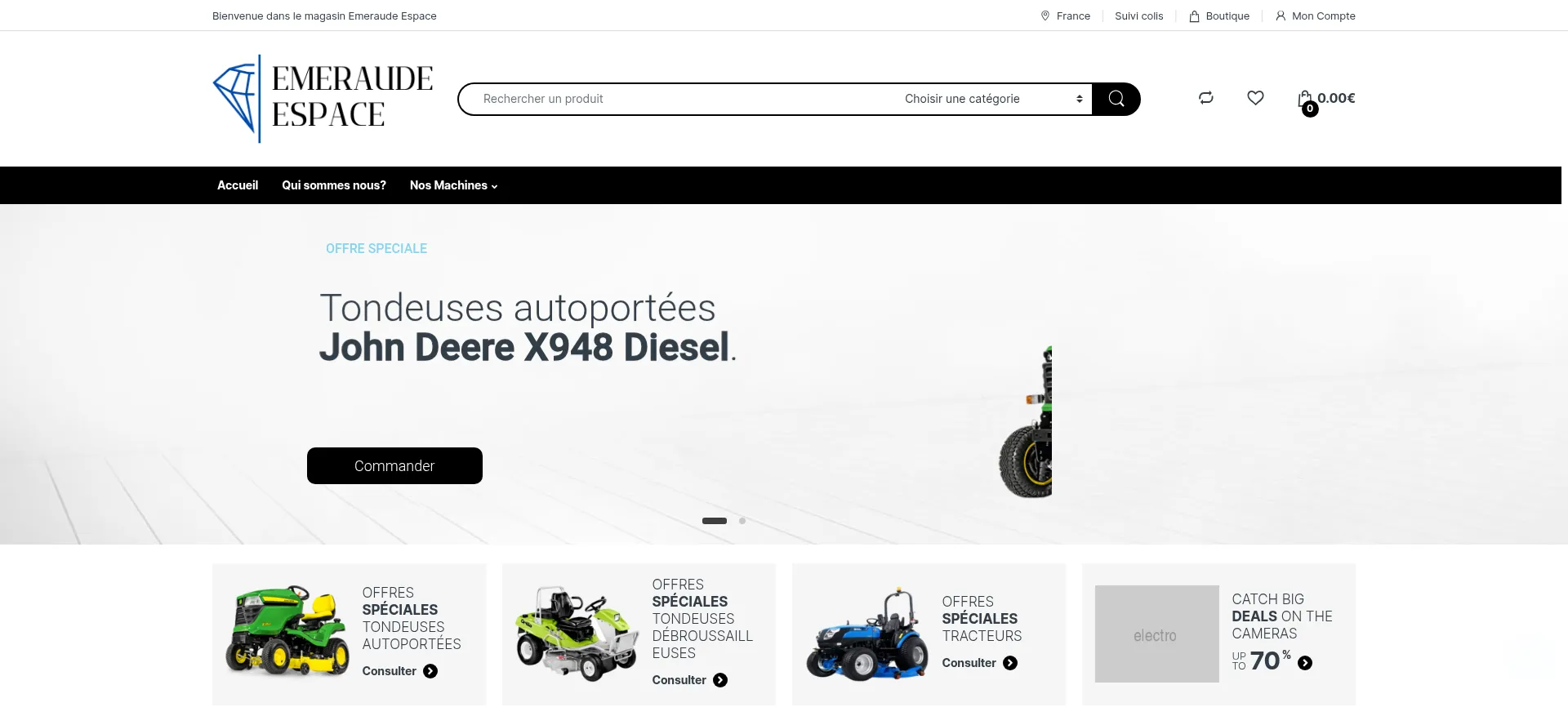 Website screenshot of Emeraude-espace.com