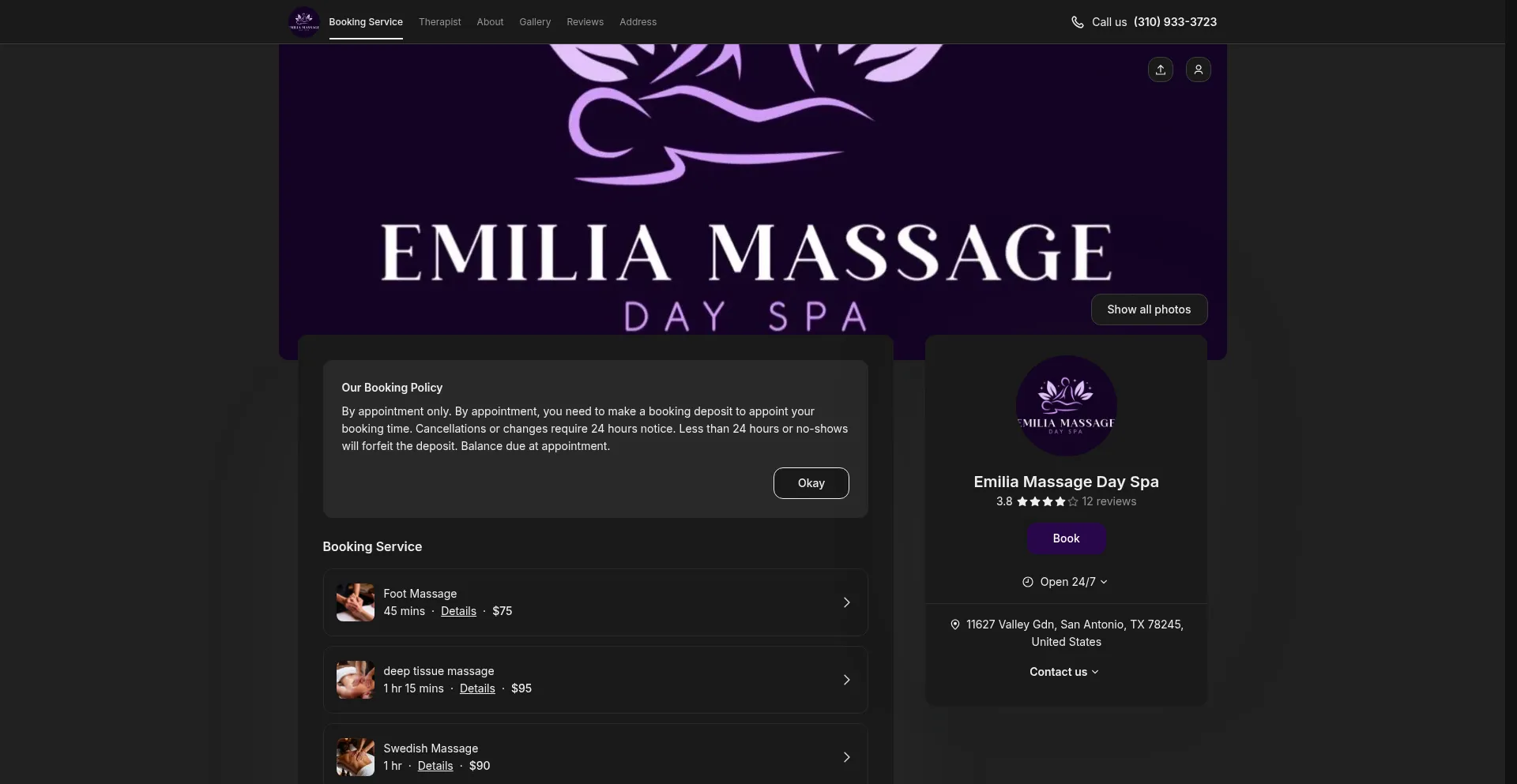 Emiliamassagedayspa.setmore.com