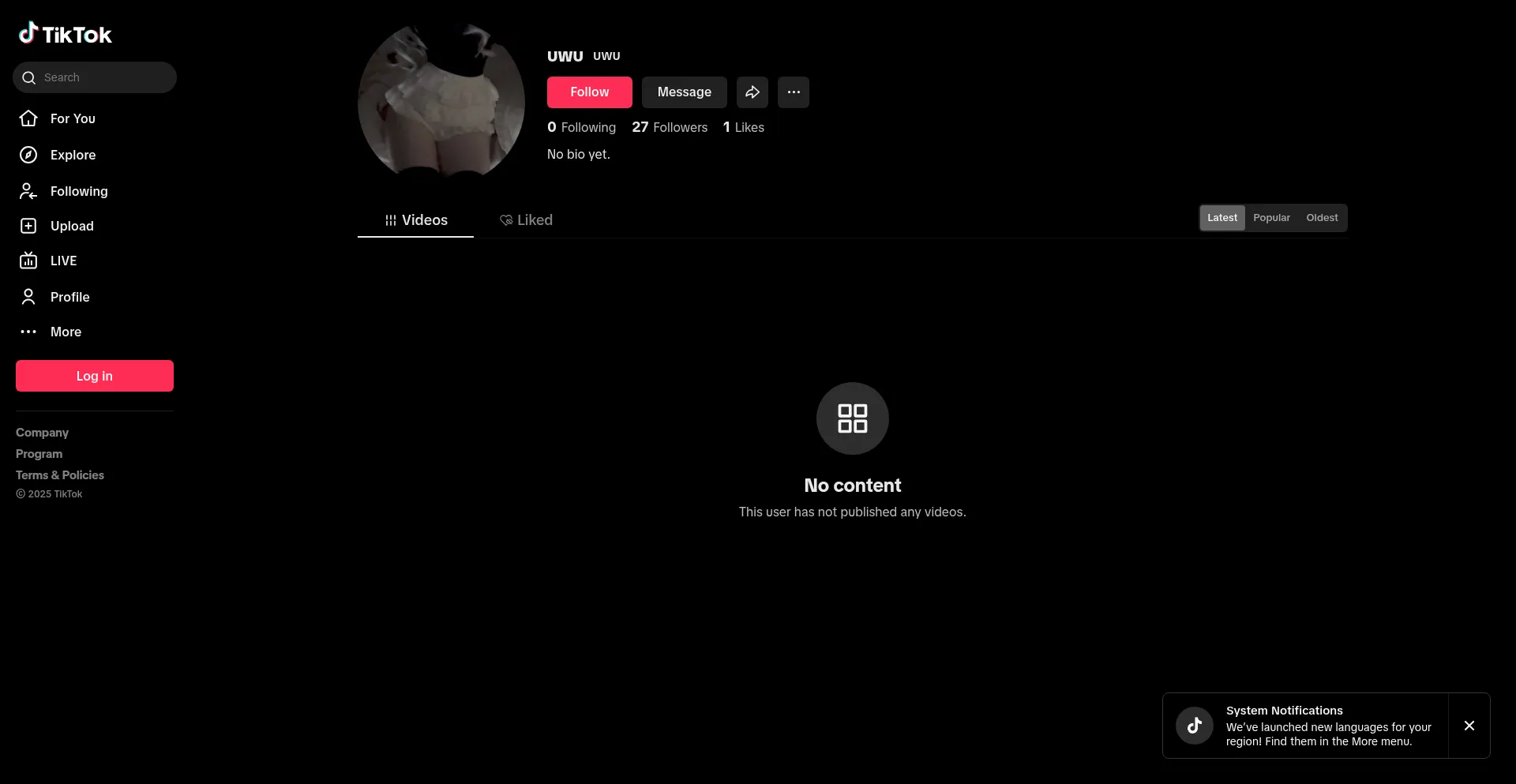 Website screenshot of Emily.mynicelinks.xyz