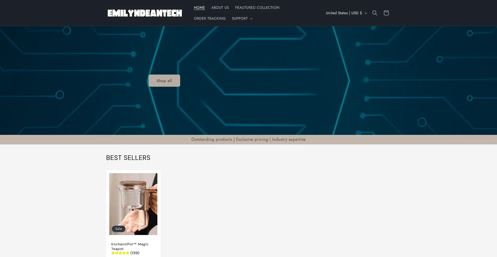 Website screenshot of Emilyndeantech.com.au