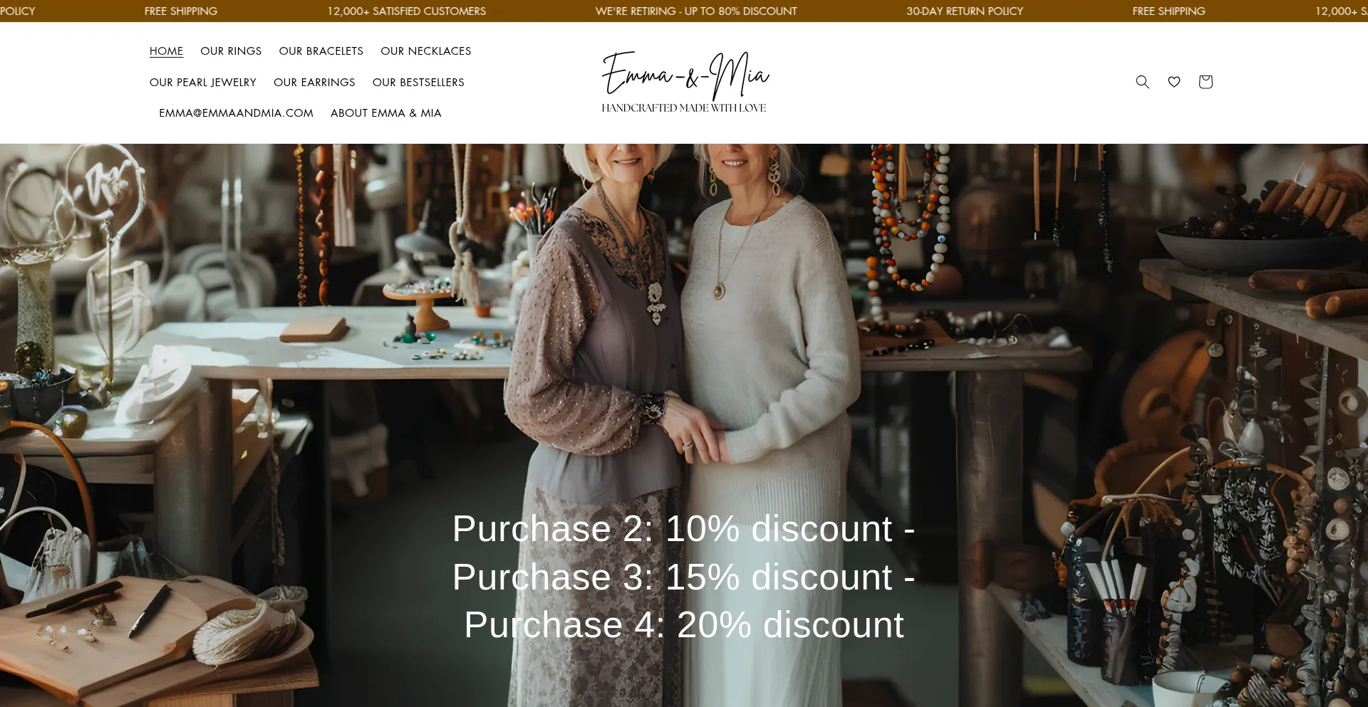 Website screenshot of Emmaandmia.com