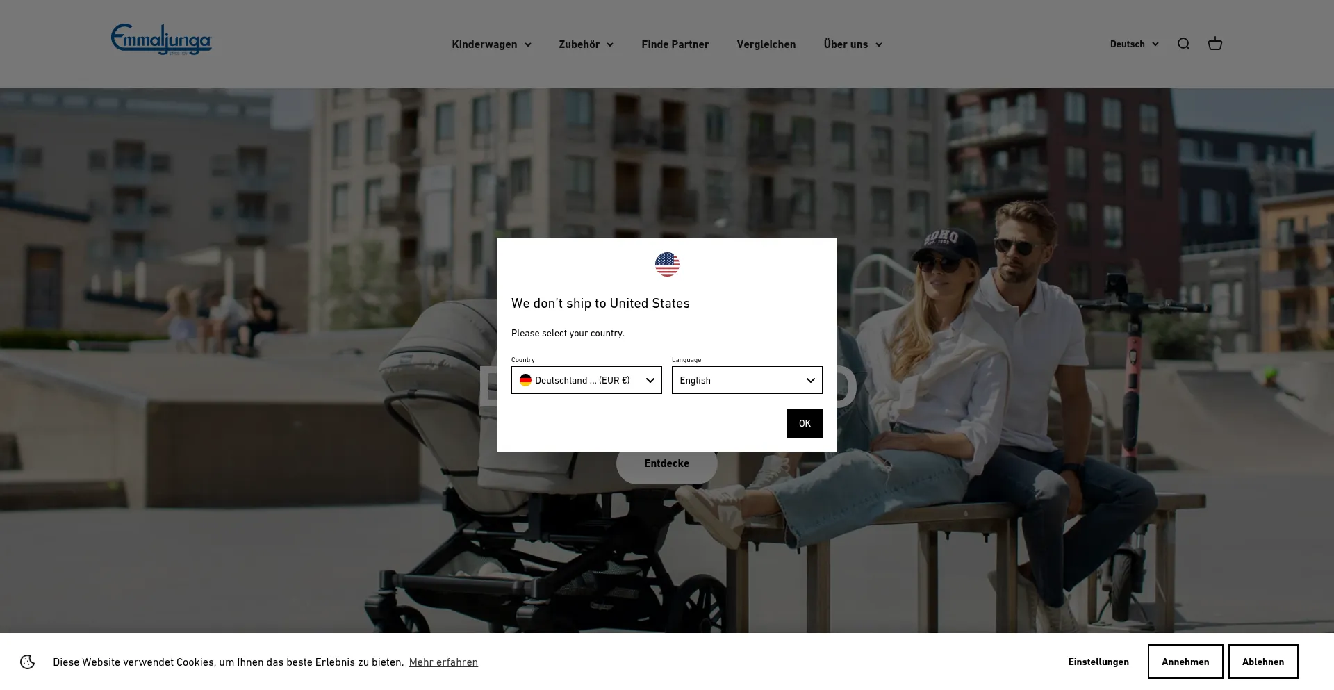 Website screenshot of Emmaljunga.com