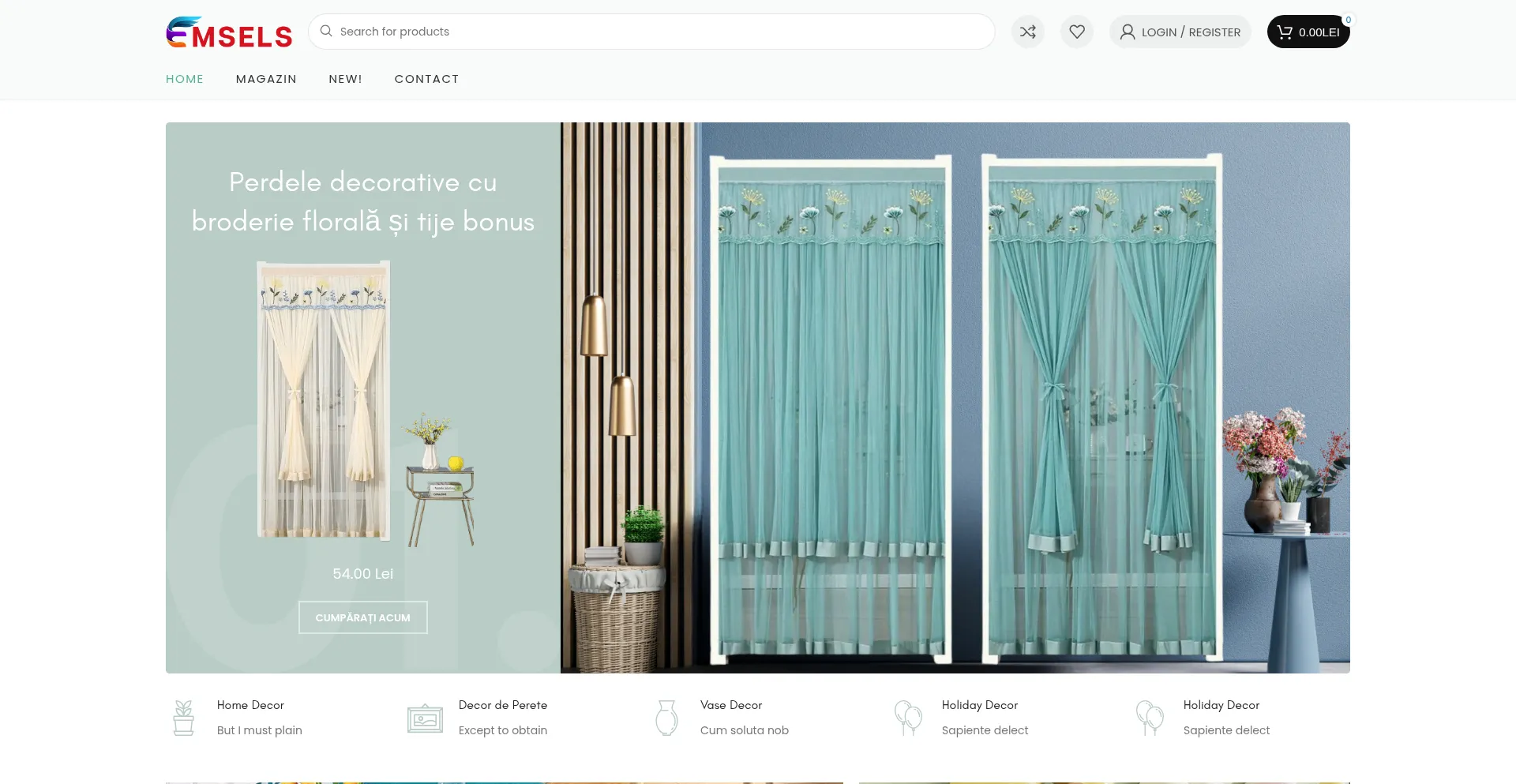 Website screenshot of Emsels.ro