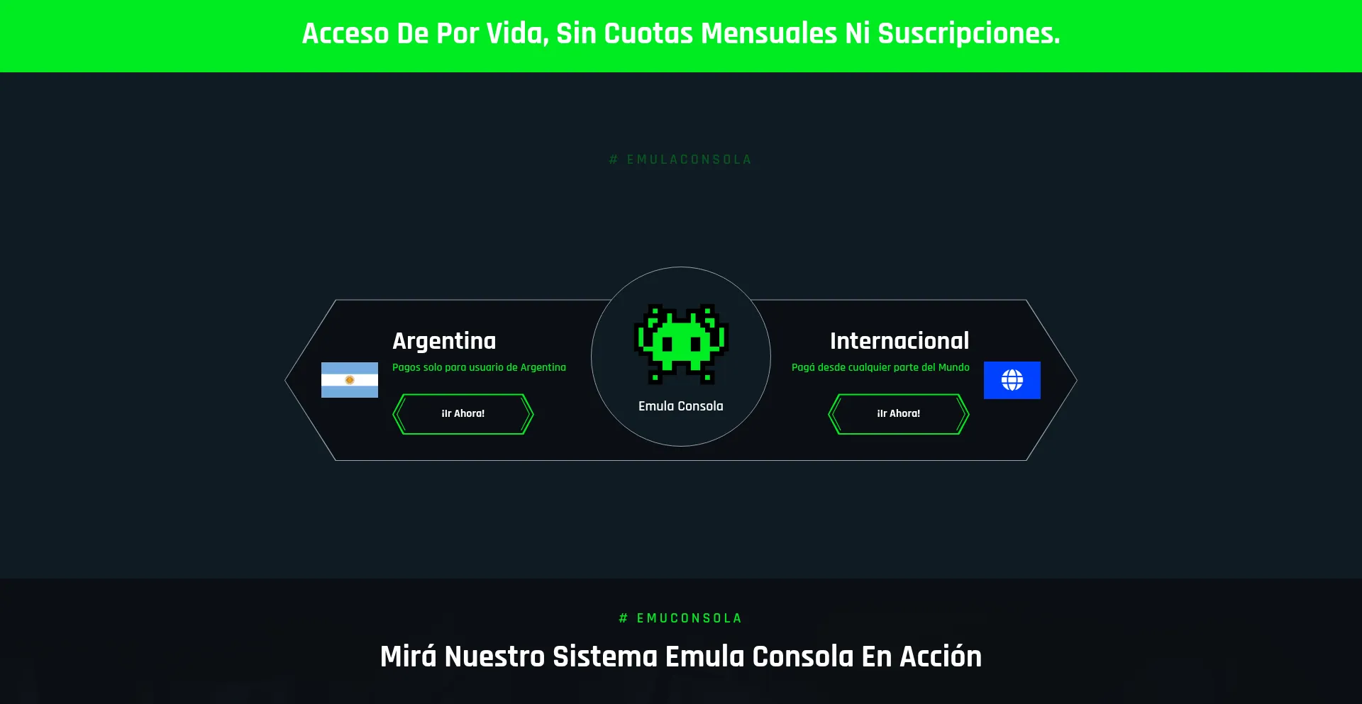 Website screenshot of Emulaconsola.com