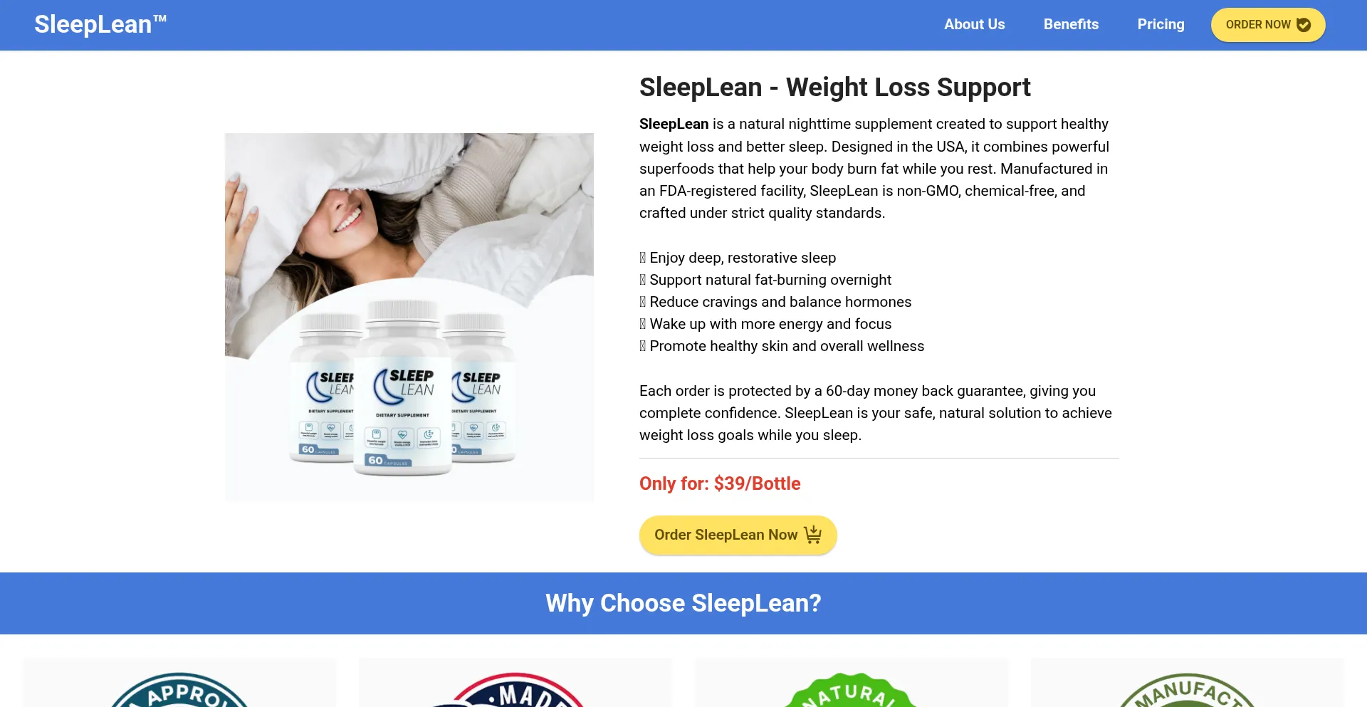 Website screenshot of En-en-en--sleeplean.com