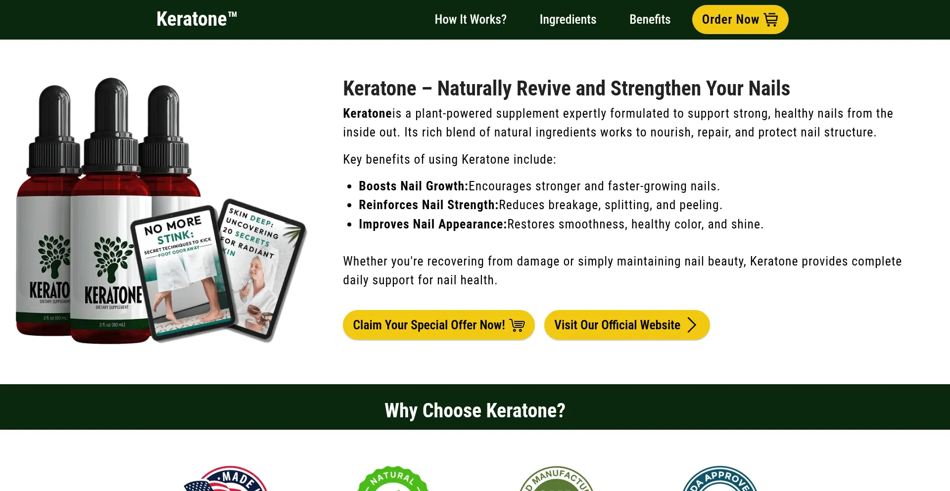 Website screenshot of En-keratone.com
