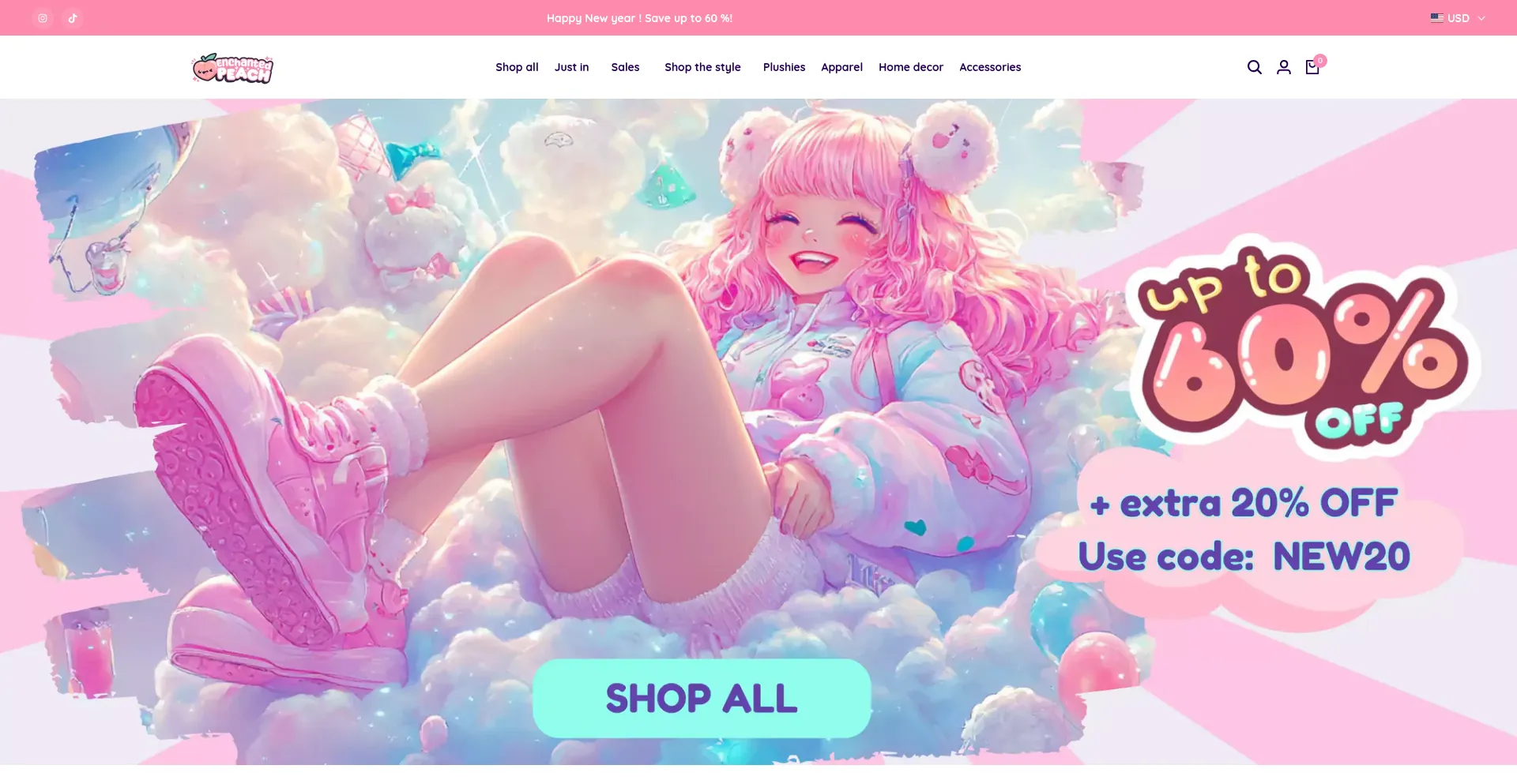 Website screenshot of Enchanted-peach.com