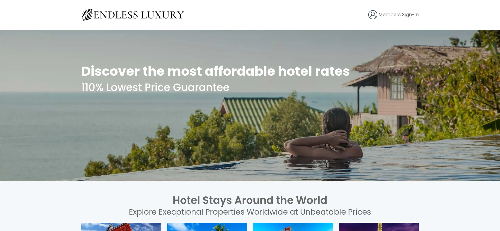 Website screenshot of Endlessluxury.com
