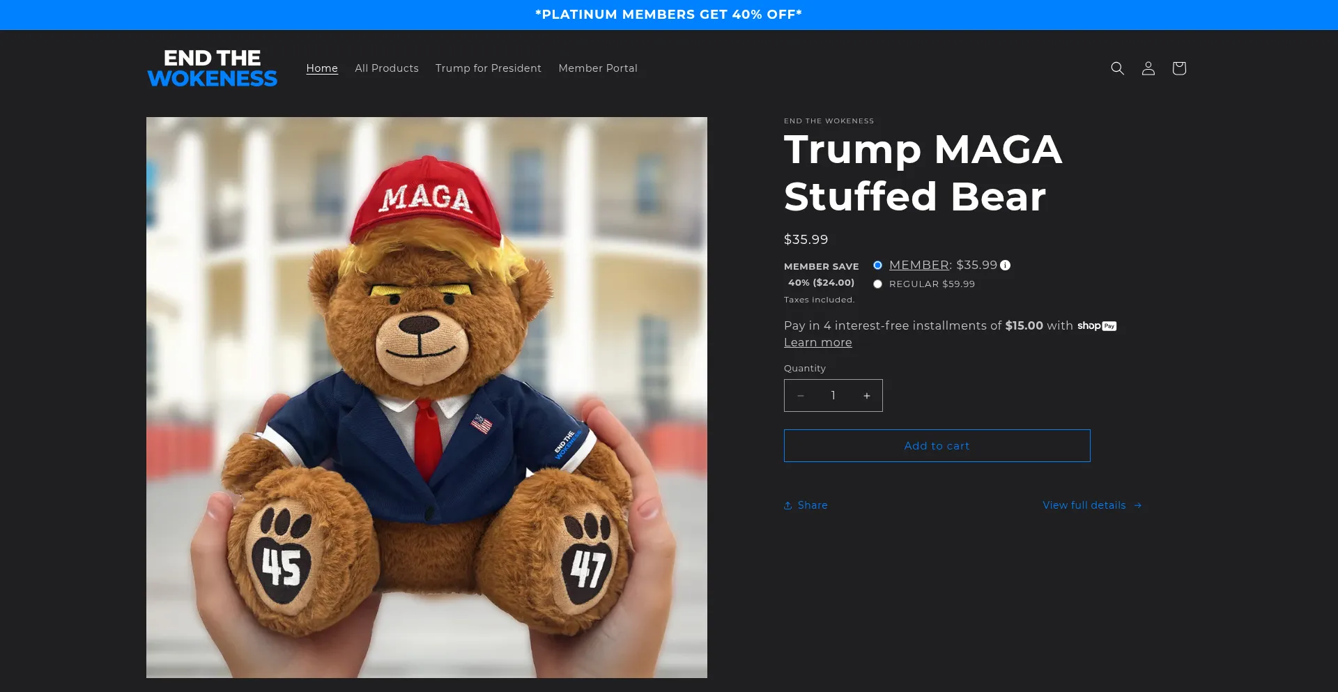 Website screenshot of Endthewokeness.com